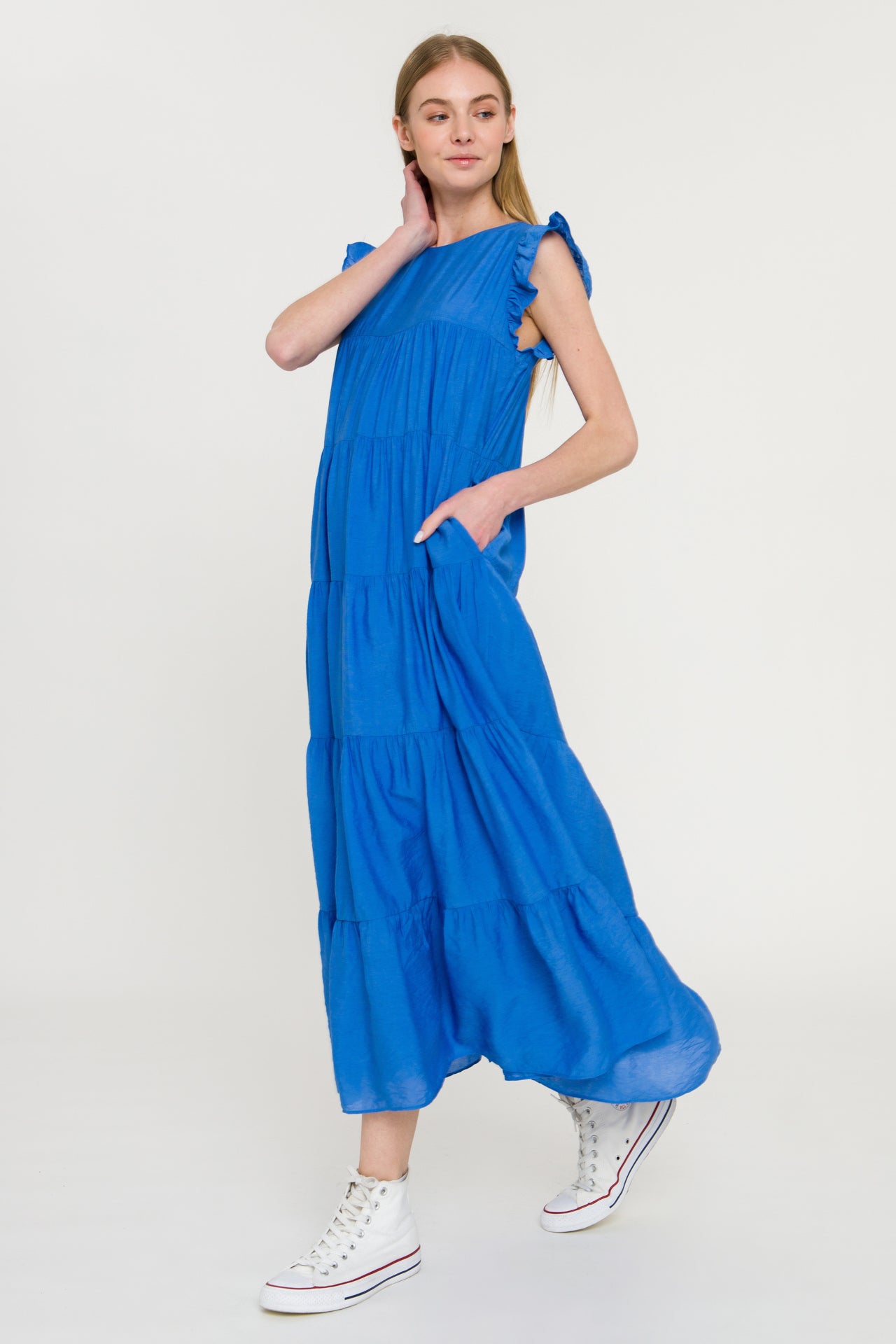 LA'VEN - Ruffle Tiered Maxi Dress - DRESSES available at Objectrare