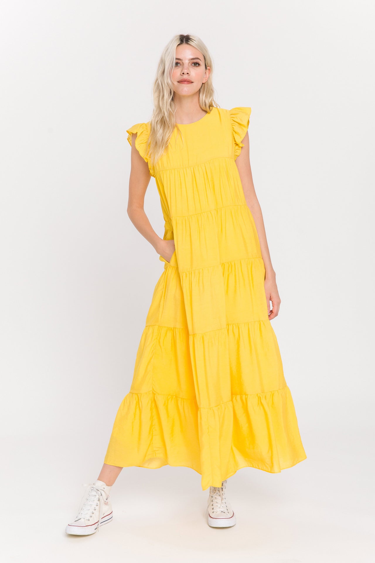 LA'VEN - Ruffle Tiered Maxi Dress - DRESSES available at Objectrare