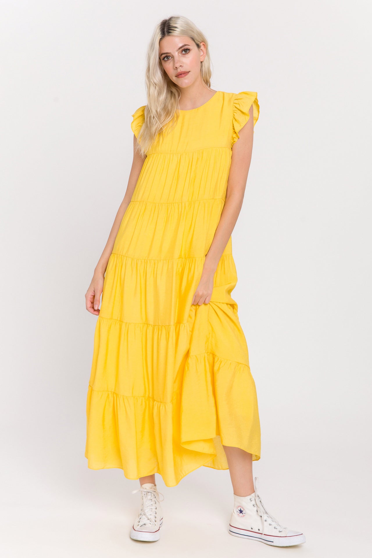 LA'VEN - Ruffle Tiered Maxi Dress - DRESSES available at Objectrare