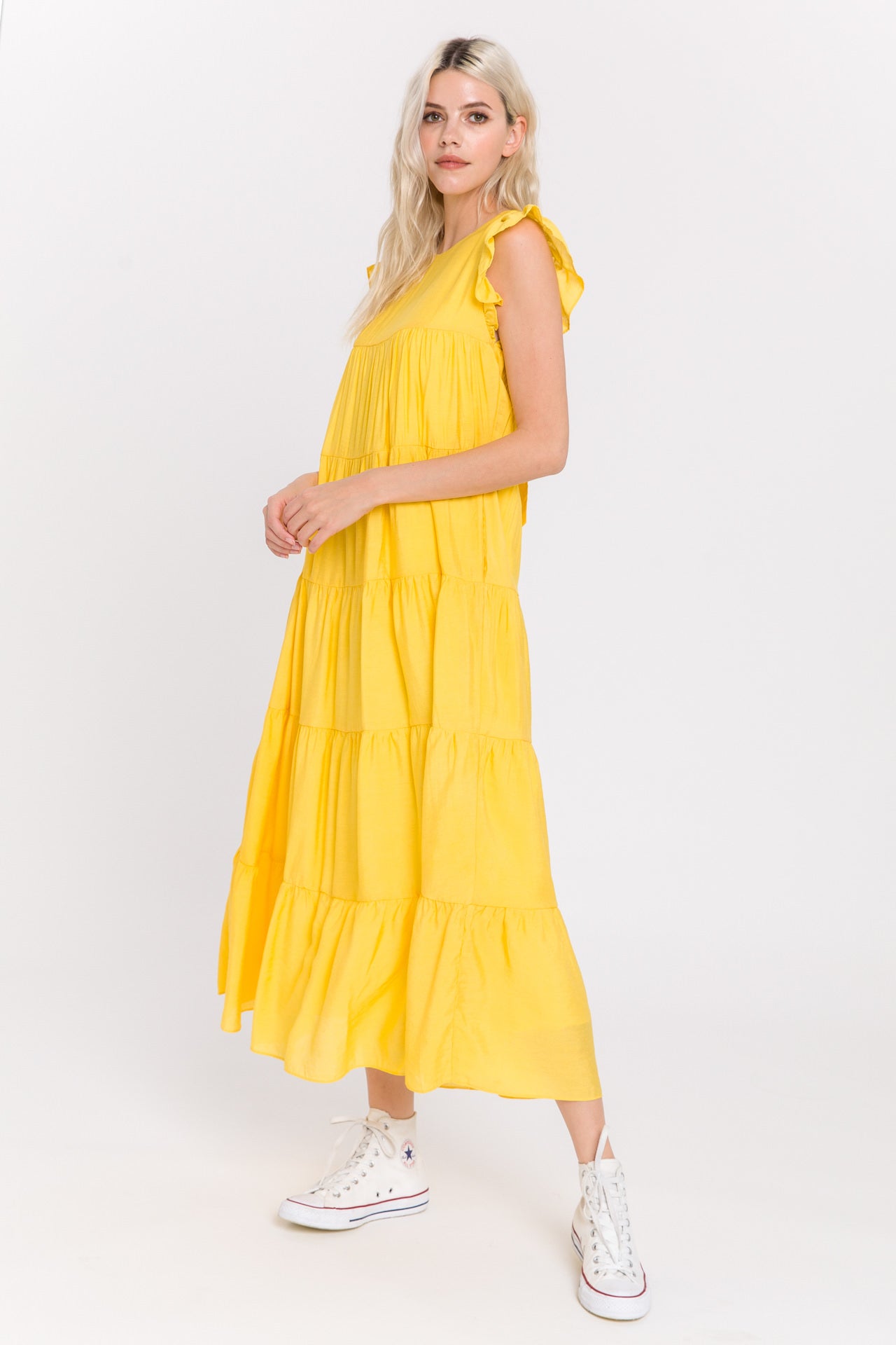 LA'VEN - Ruffle Tiered Maxi Dress - DRESSES available at Objectrare