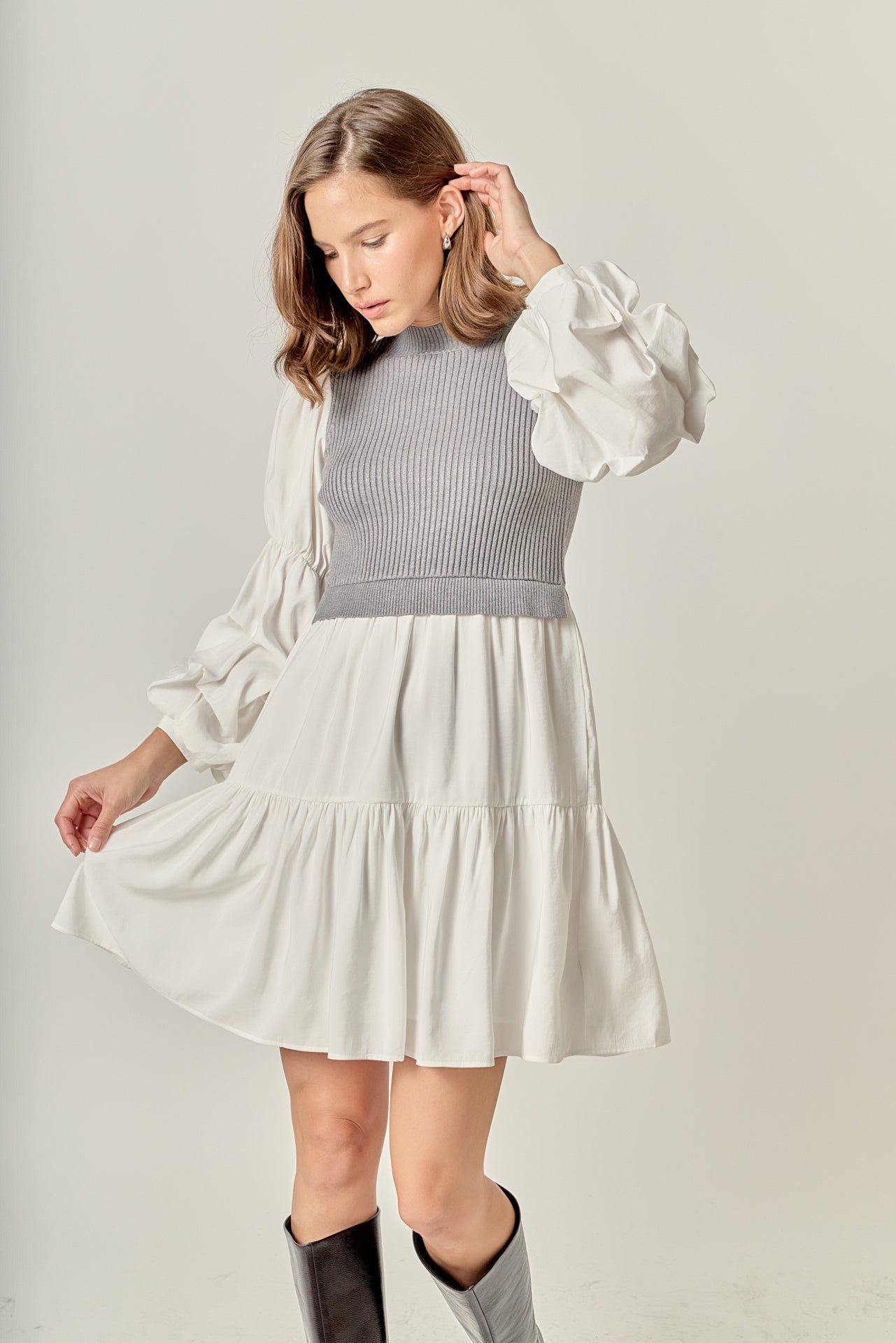 ENGLISH FACTORY - Mixed Media Mini Dress - DRESSES available at Objectrare
