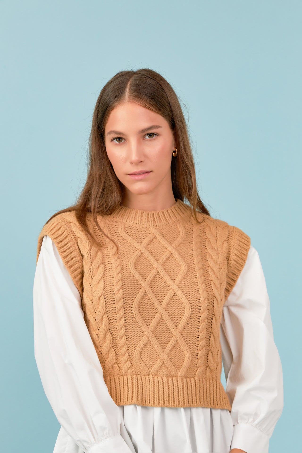 ENGLISH FACTORY - Mixed Media Cable Detail Sweater - SWEATERS & KNITS available at Objectrare