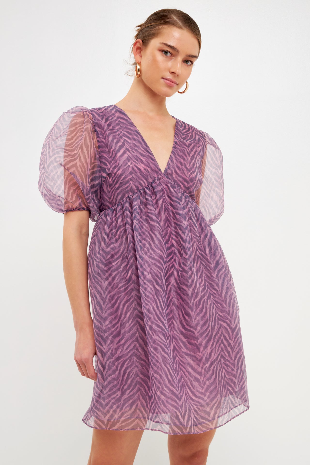 ENDLESS ROSE - Organza Zebra Babydoll Dress - DRESSES available at Objectrare