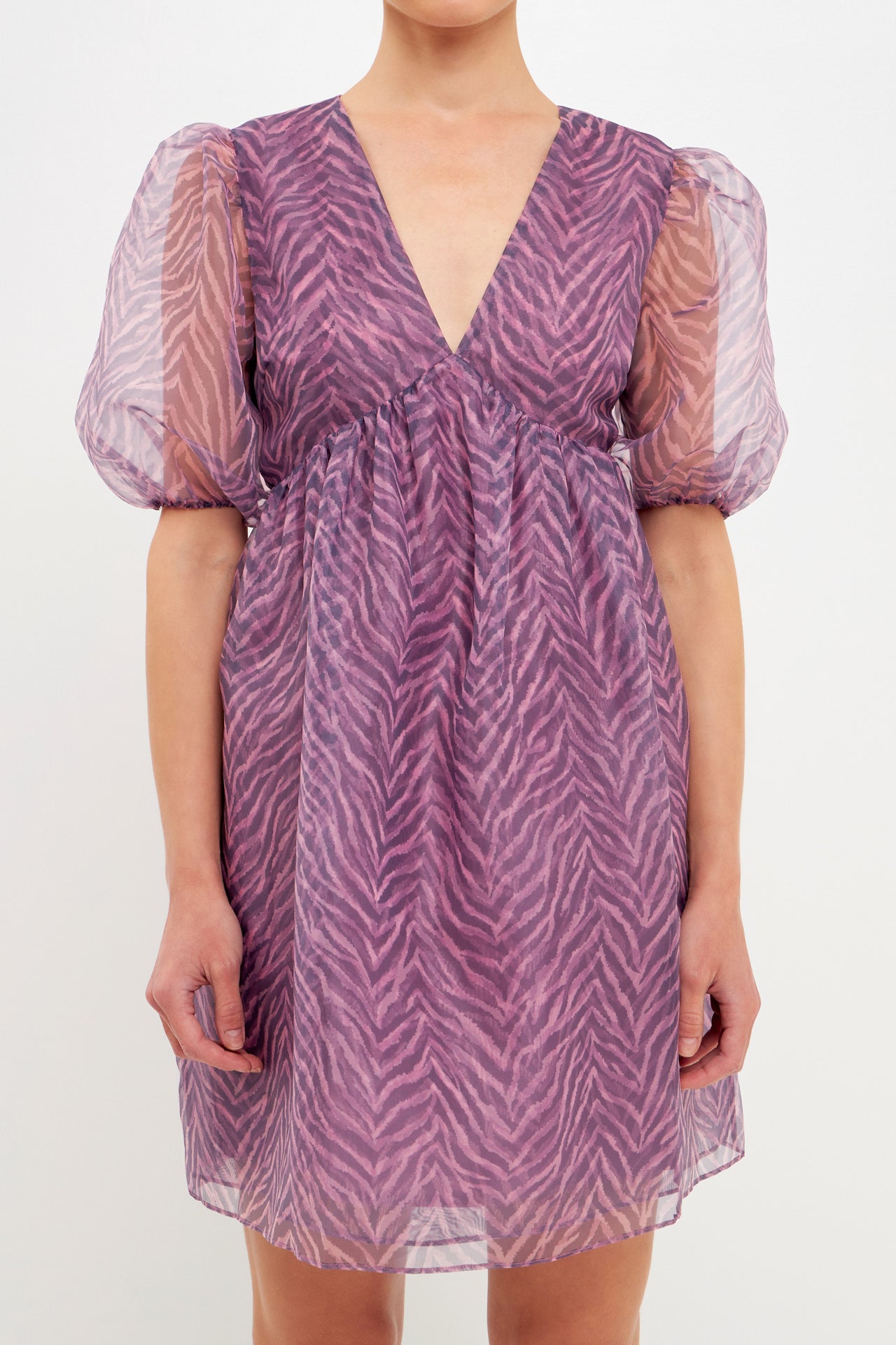 ENDLESS ROSE - Organza Zebra Babydoll Dress - DRESSES available at Objectrare