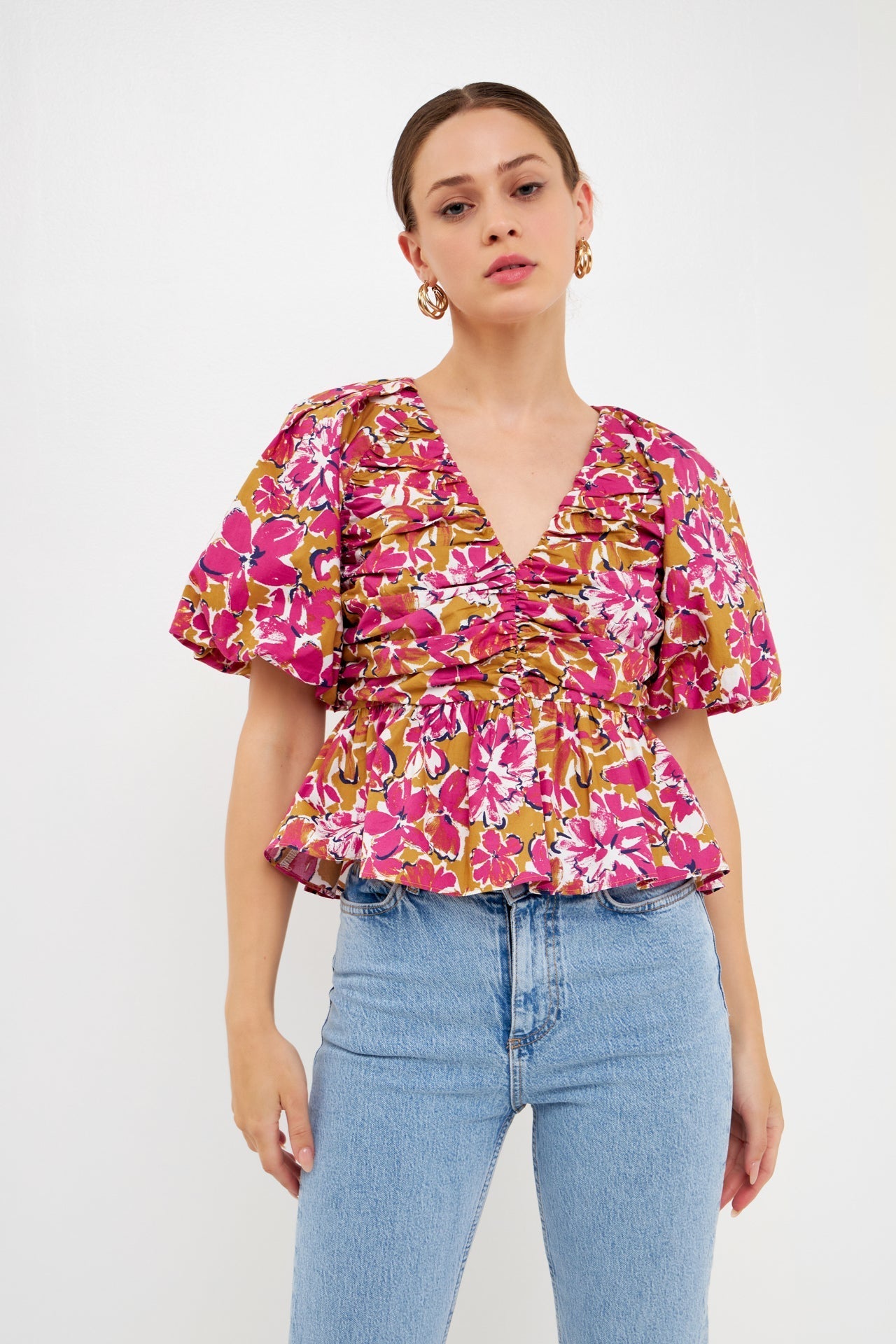 ENDLESS ROSE - Floral Pleated Top - TOPS available at Objectrare