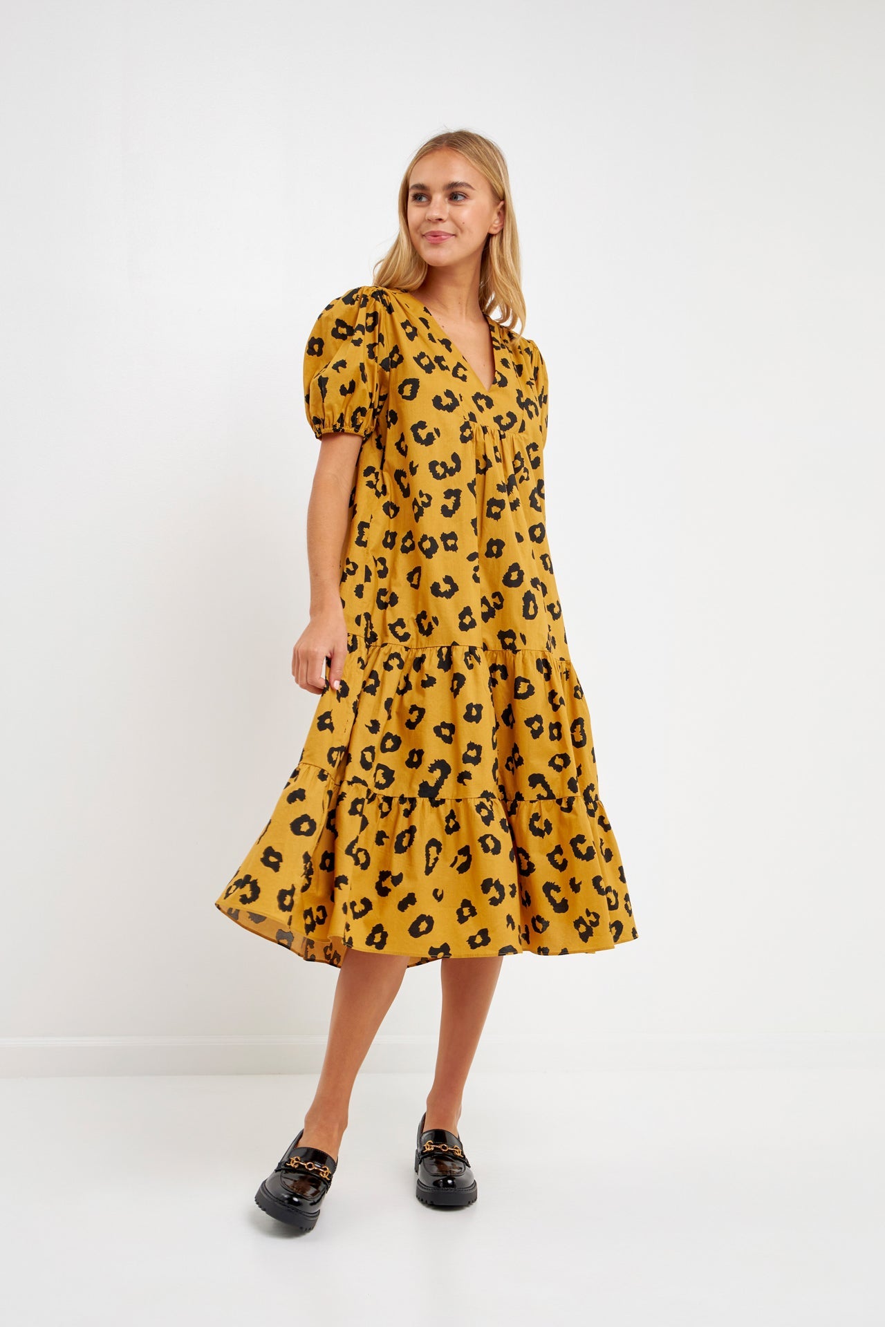 ENGLISH FACTORY - Animal Print Midi Dress - DRESSES available at Objectrare