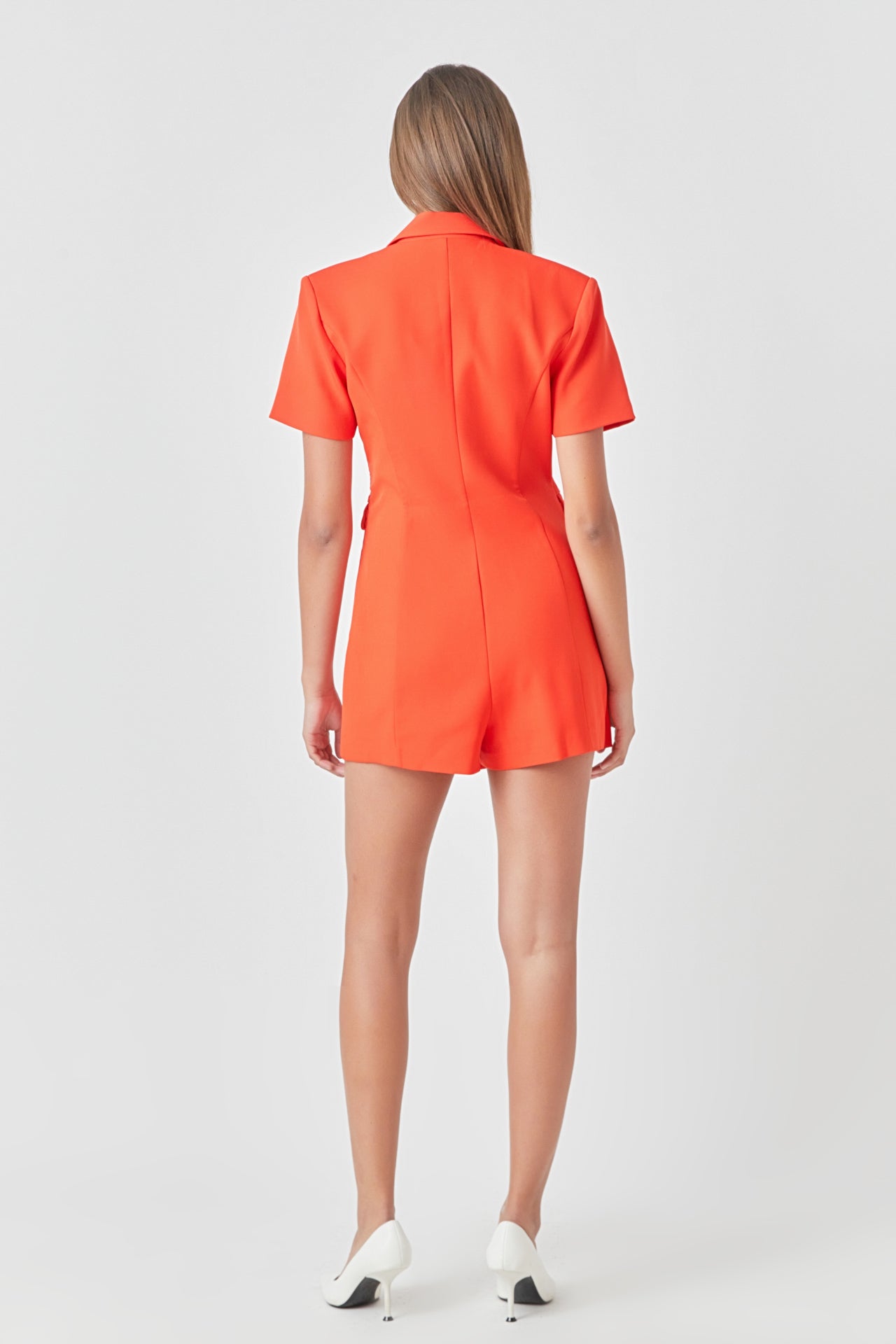 ENDLESS ROSE - Short Sleeve Blazer Romper - ROMPERS available at Objectrare