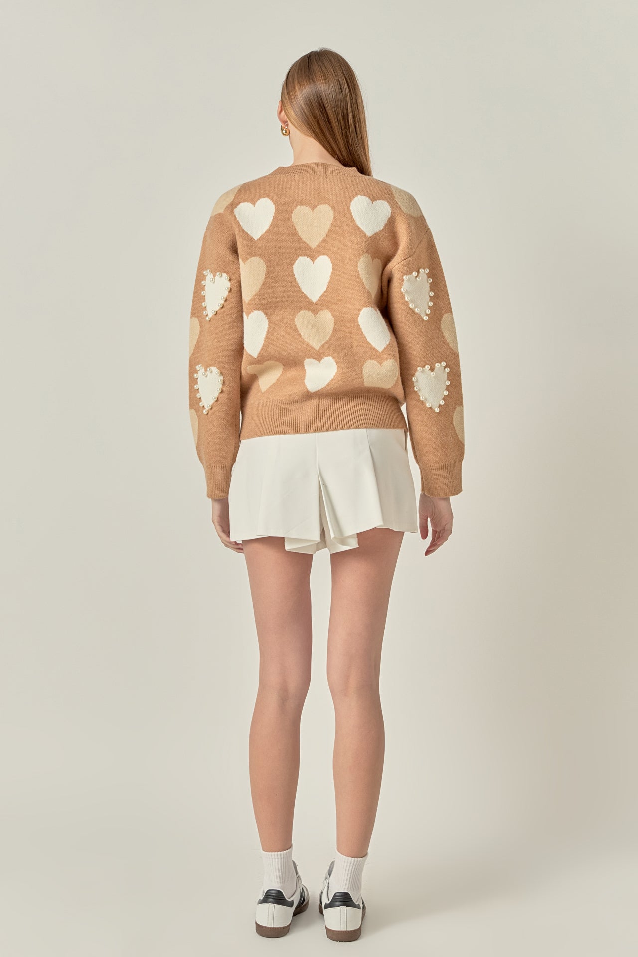 ENGLISH FACTORY - Pearl with Heart Pattern Sweater - SWEATERS & KNITS available at Objectrare