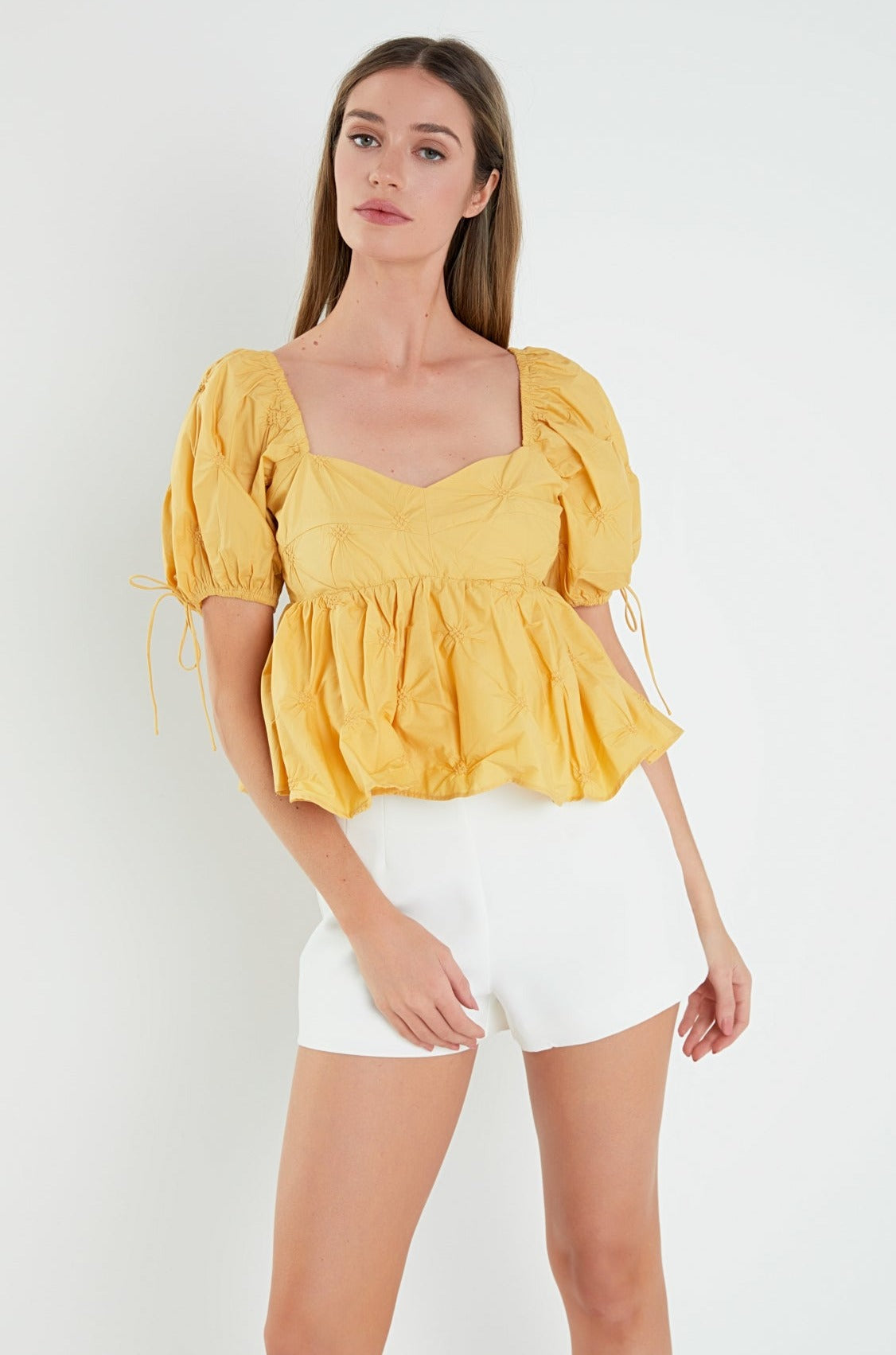 ENGLISH FACTORY - Textured Babydoll Top - TOPS available at Objectrare