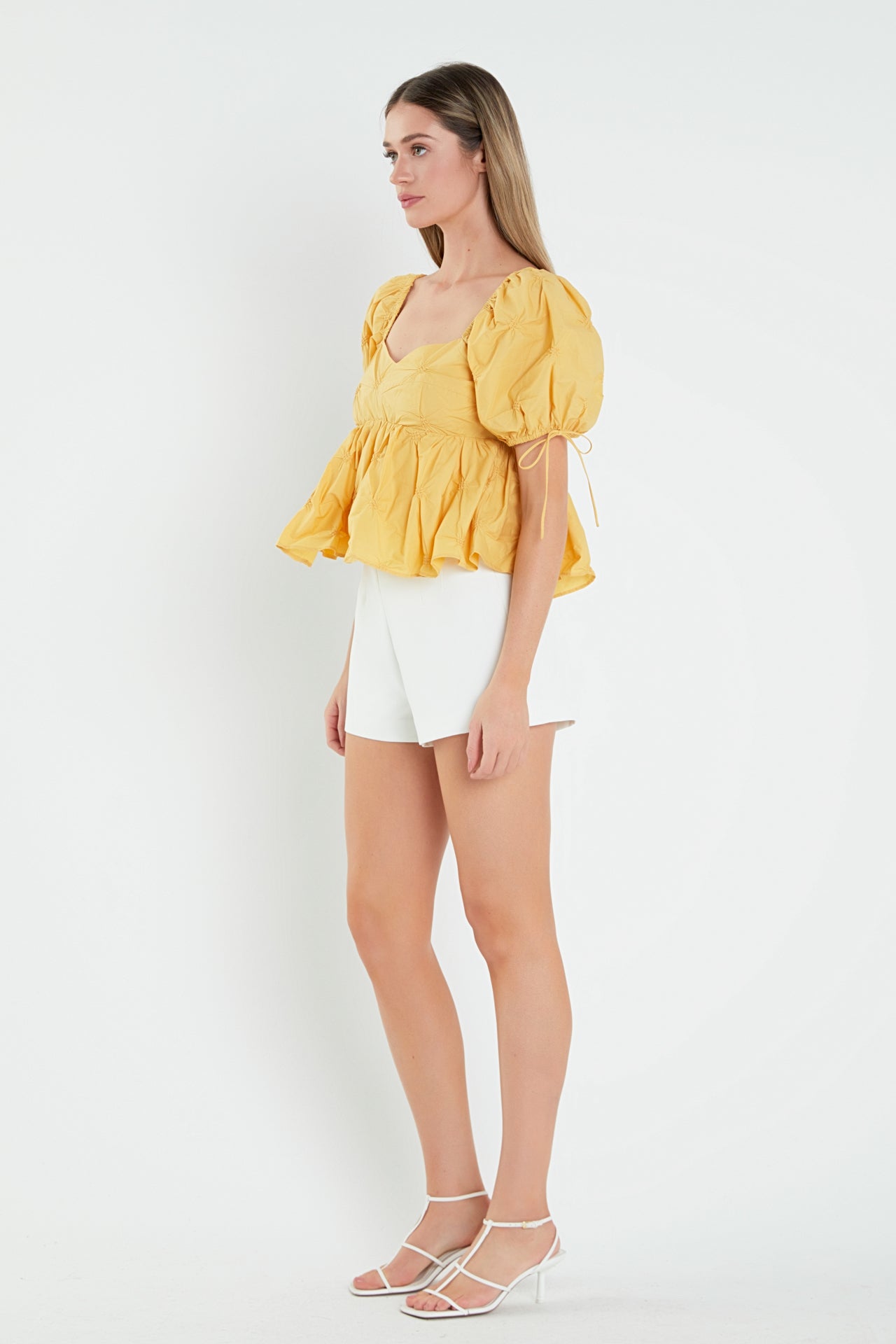 ENGLISH FACTORY - Textured Babydoll Top - TOPS available at Objectrare