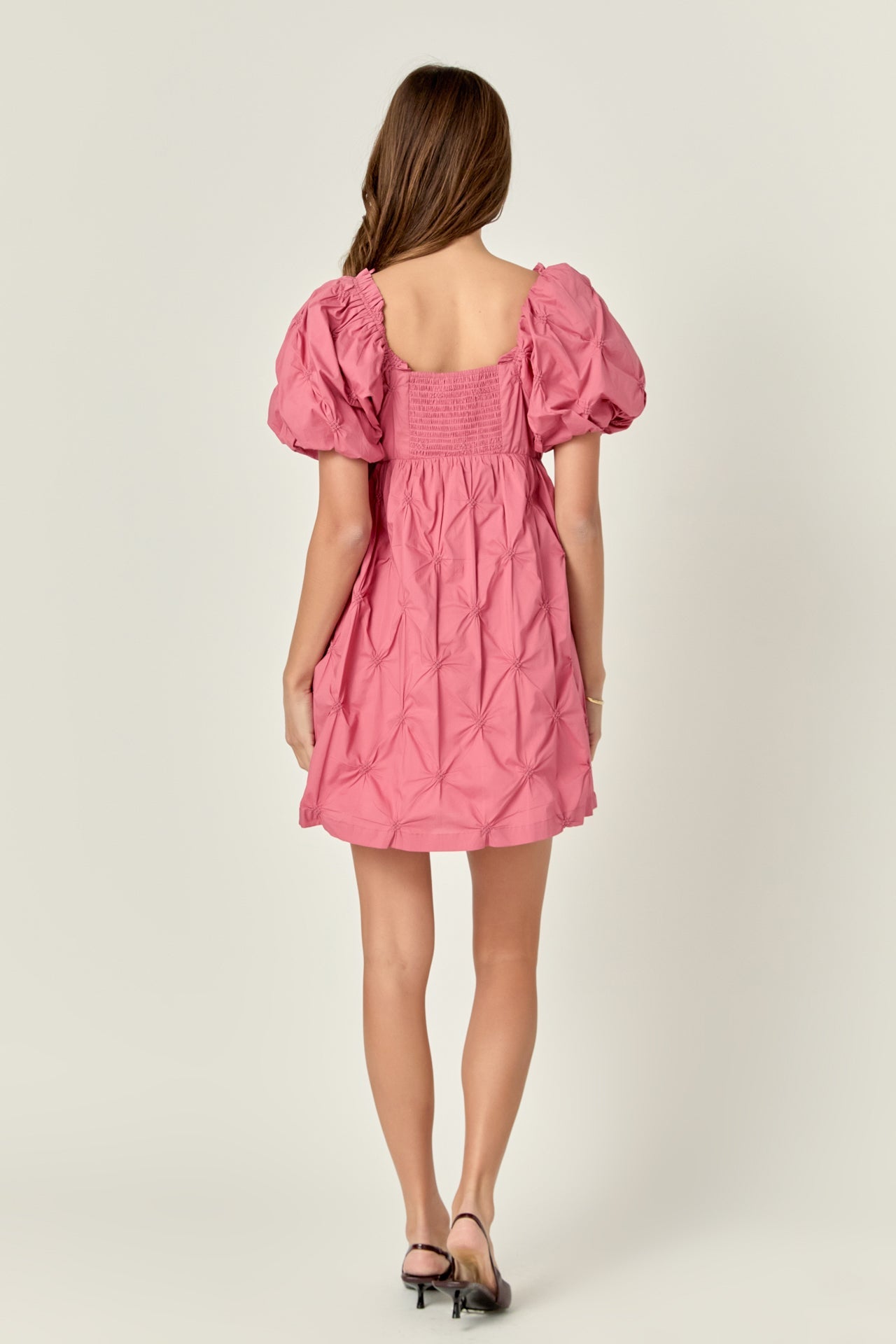 ENGLISH FACTORY - Textured Babydoll Mini Dress - DRESSES available at Objectrare