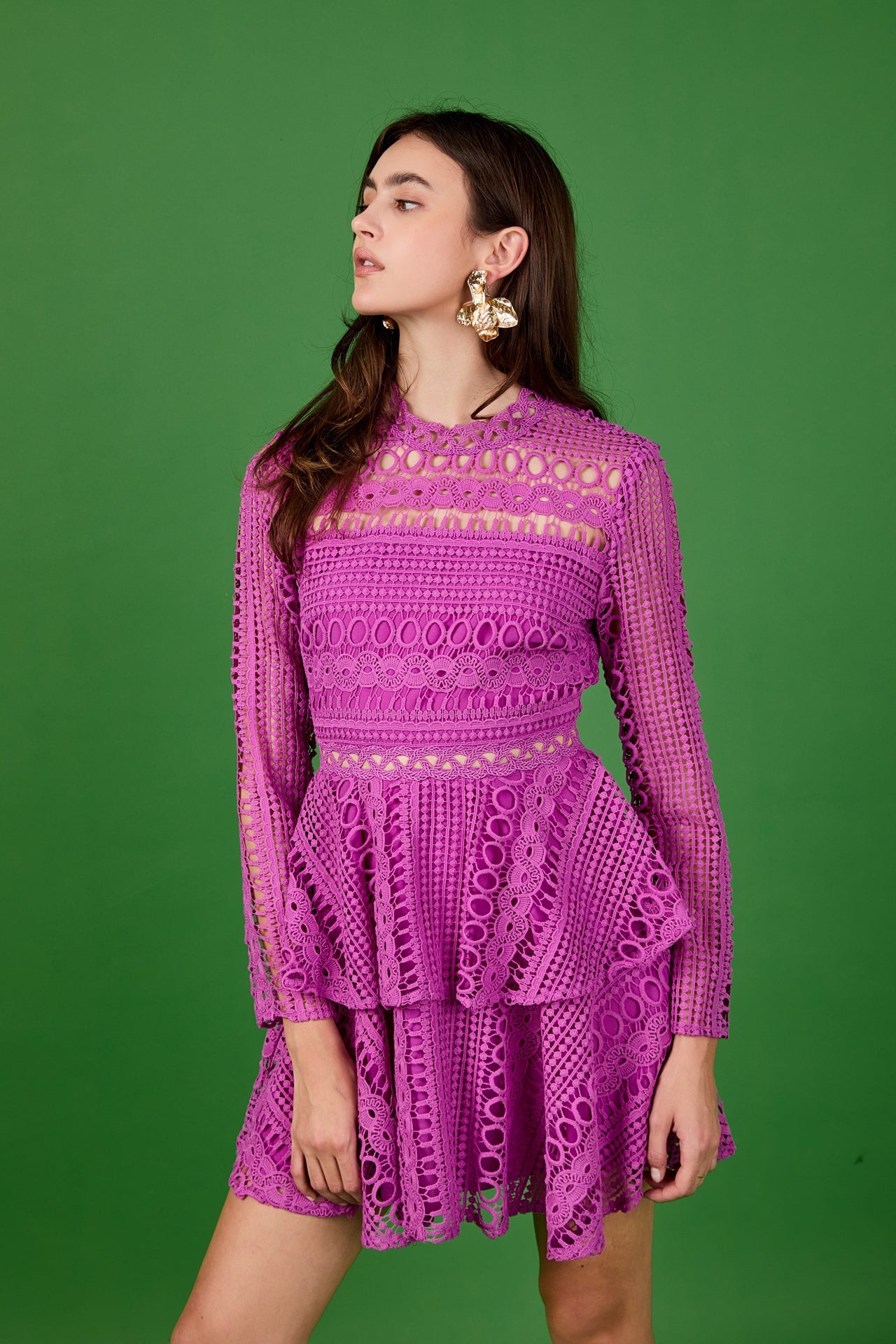 ENDLESS ROSE - Crochet Lace Mini Dress - DRESSES available at Objectrare