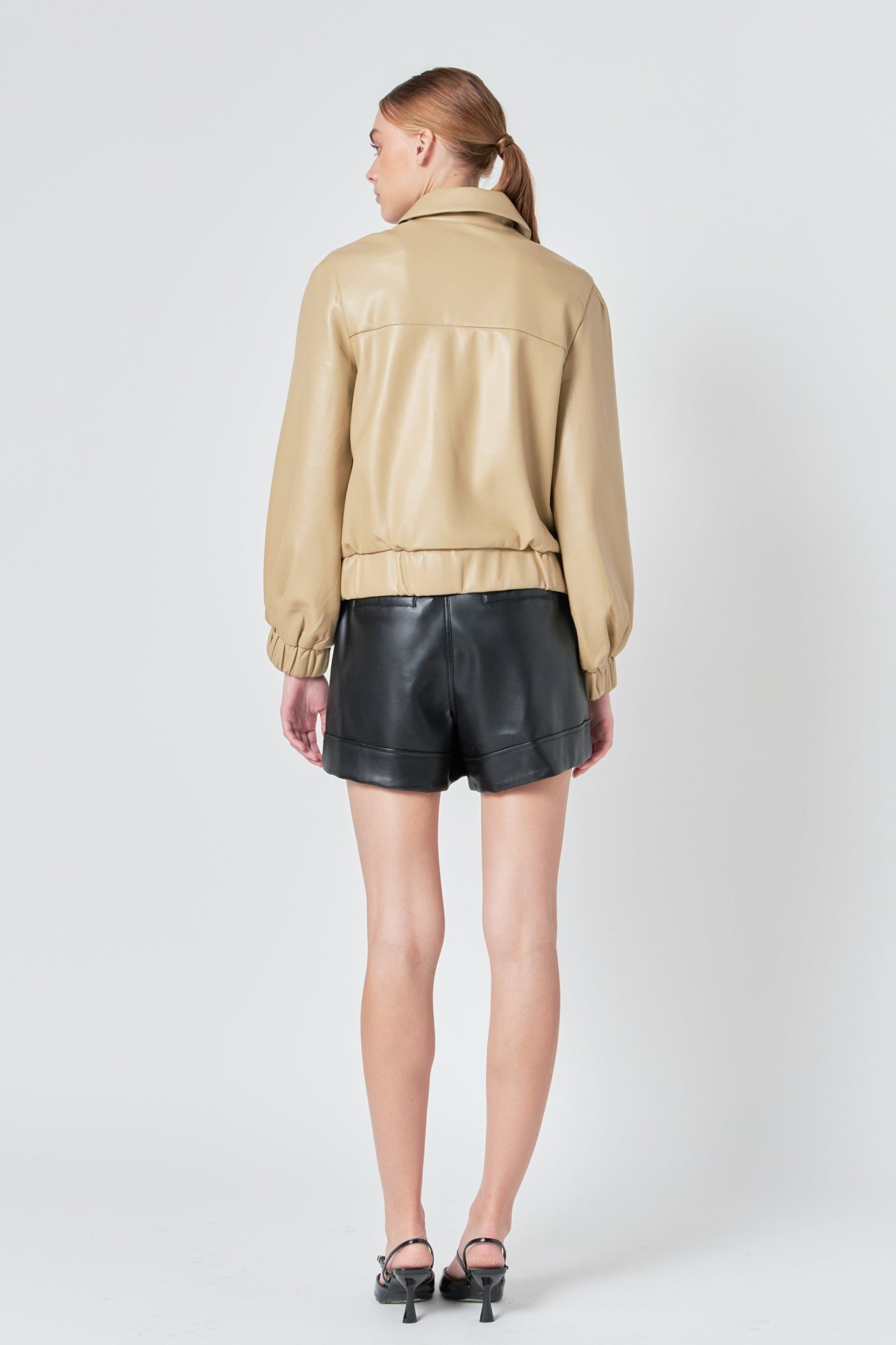 ENDLESS ROSE - Faux Leather Jacket with Gold Buttons - JACKETS available at Objectrare
