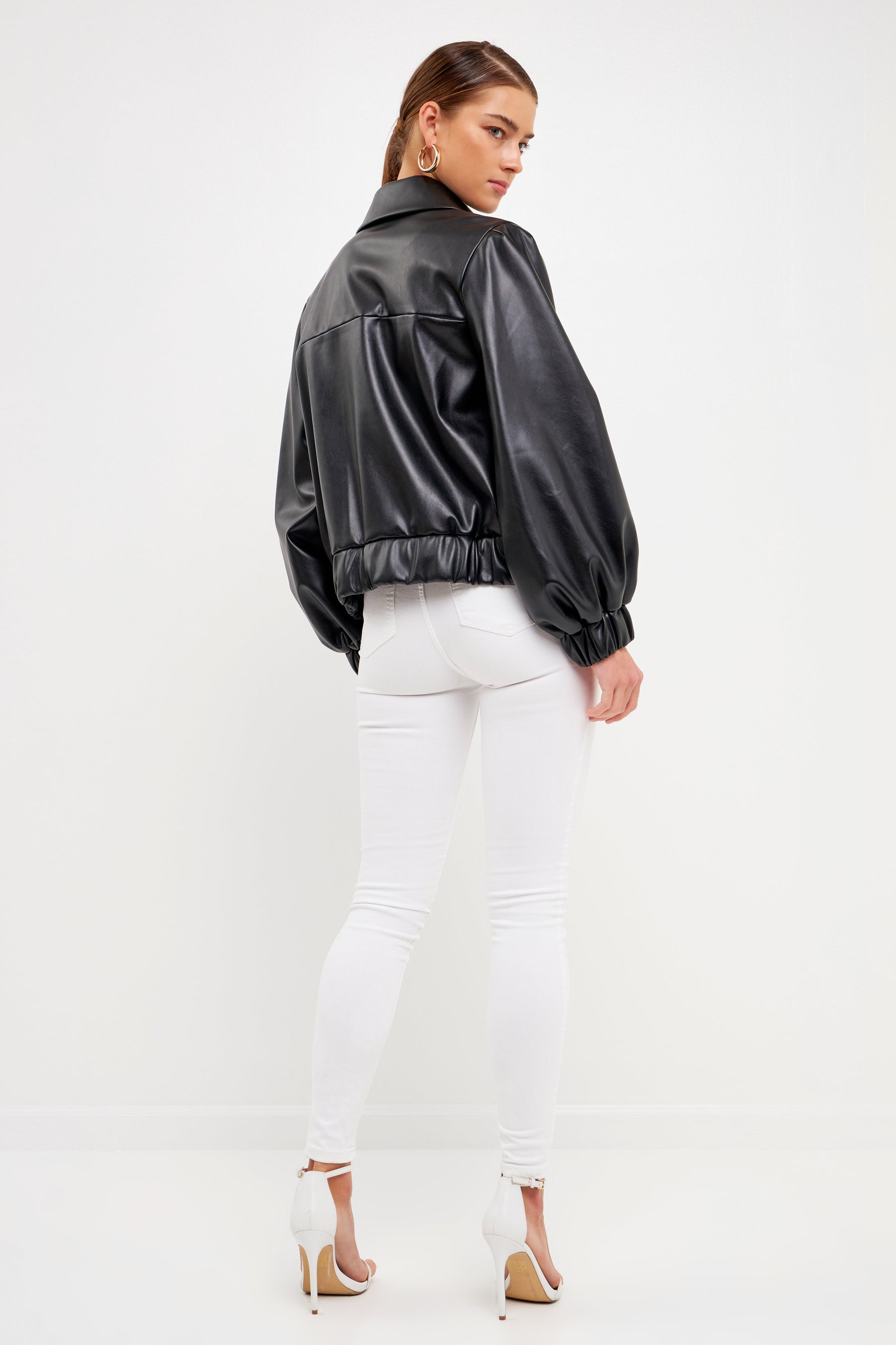 ENDLESS ROSE - Faux Leather Jacket with Gold Buttons - JACKETS available at Objectrare