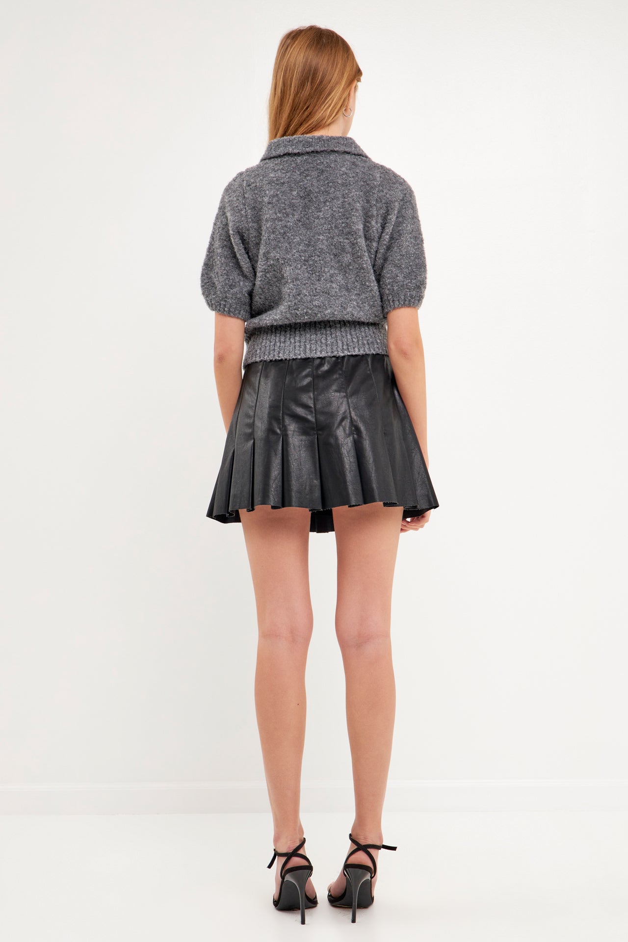 ENDLESS ROSE - Short-Sleeve Collared Sweater - SWEATERS & KNITS available at Objectrare