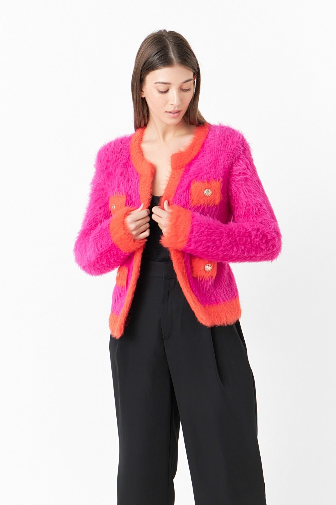 ENDLESS ROSE - Fuzzy Cardigan - CARDIGANS available at Objectrare
