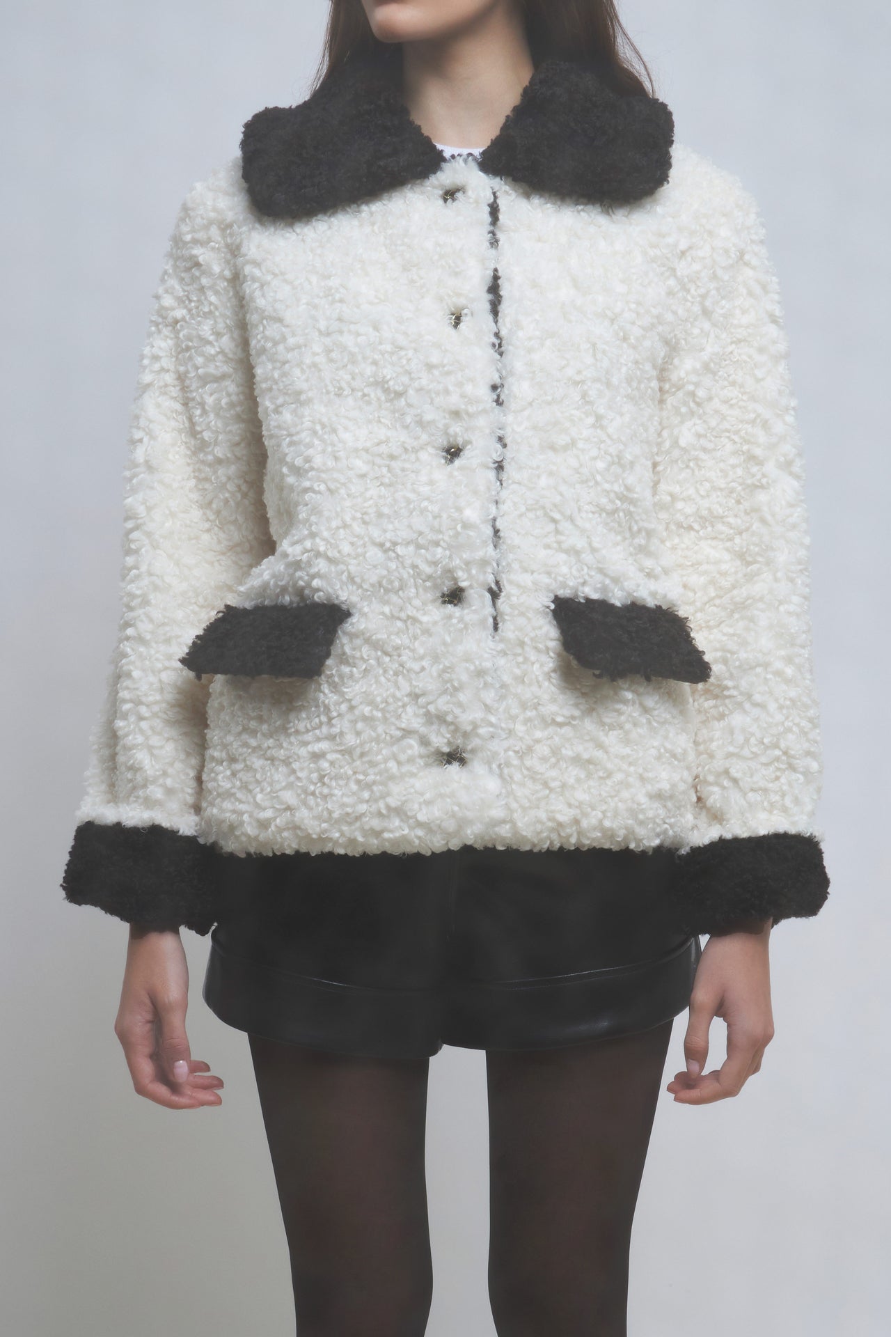 ENDLESS ROSE - Colorblock Sherpa Jacket - JACKETS available at Objectrare