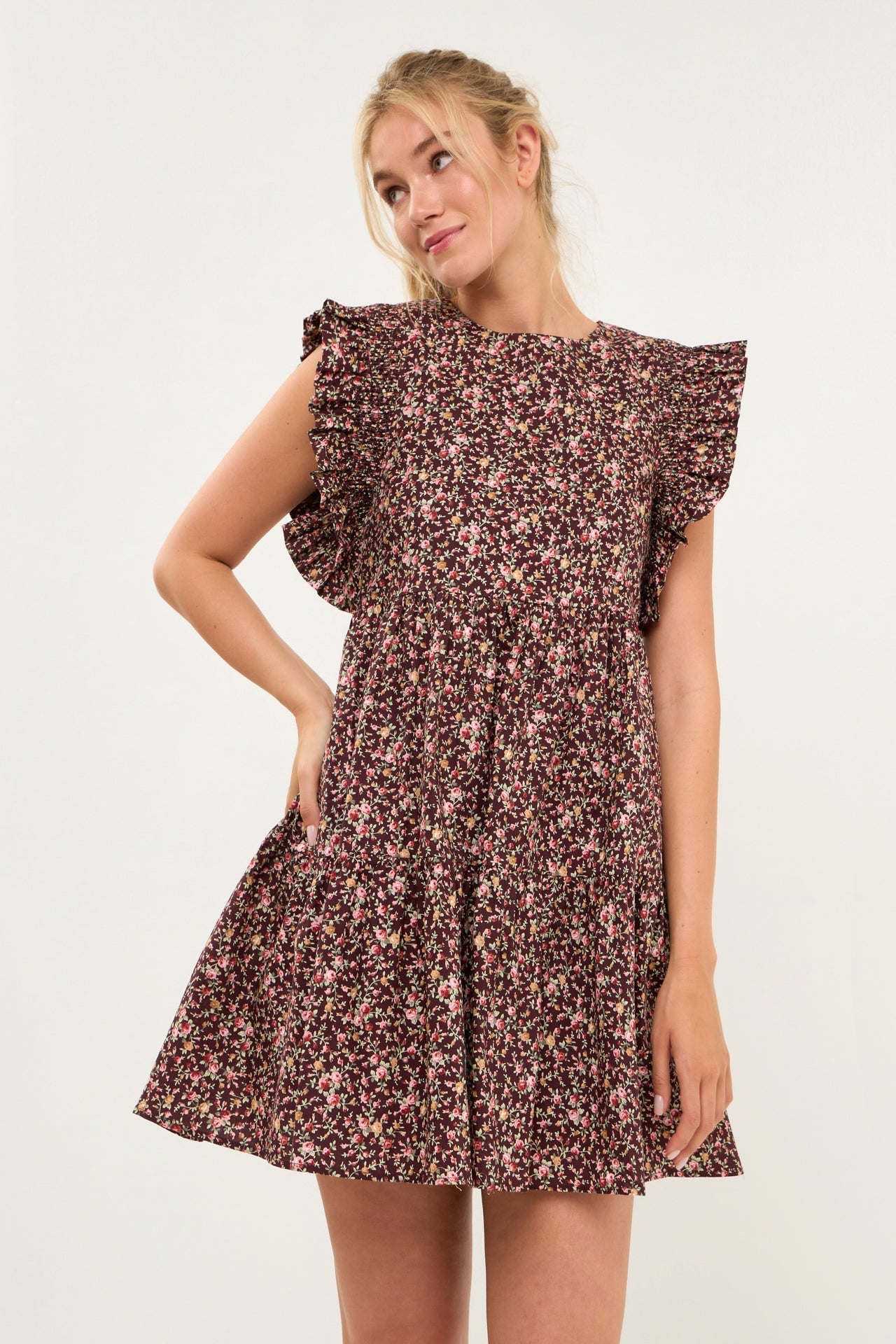 ENGLISH FACTORY - English Factory - Floral Babydoll Mini Dress - DRESSES available at Objectrare