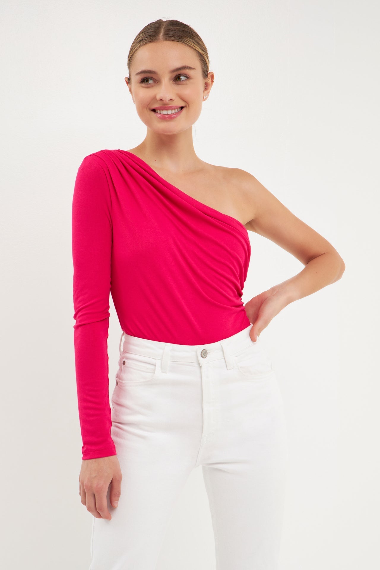 ENDLESS ROSE - One Shoulder Knit Bodysuit - TOPS available at Objectrare