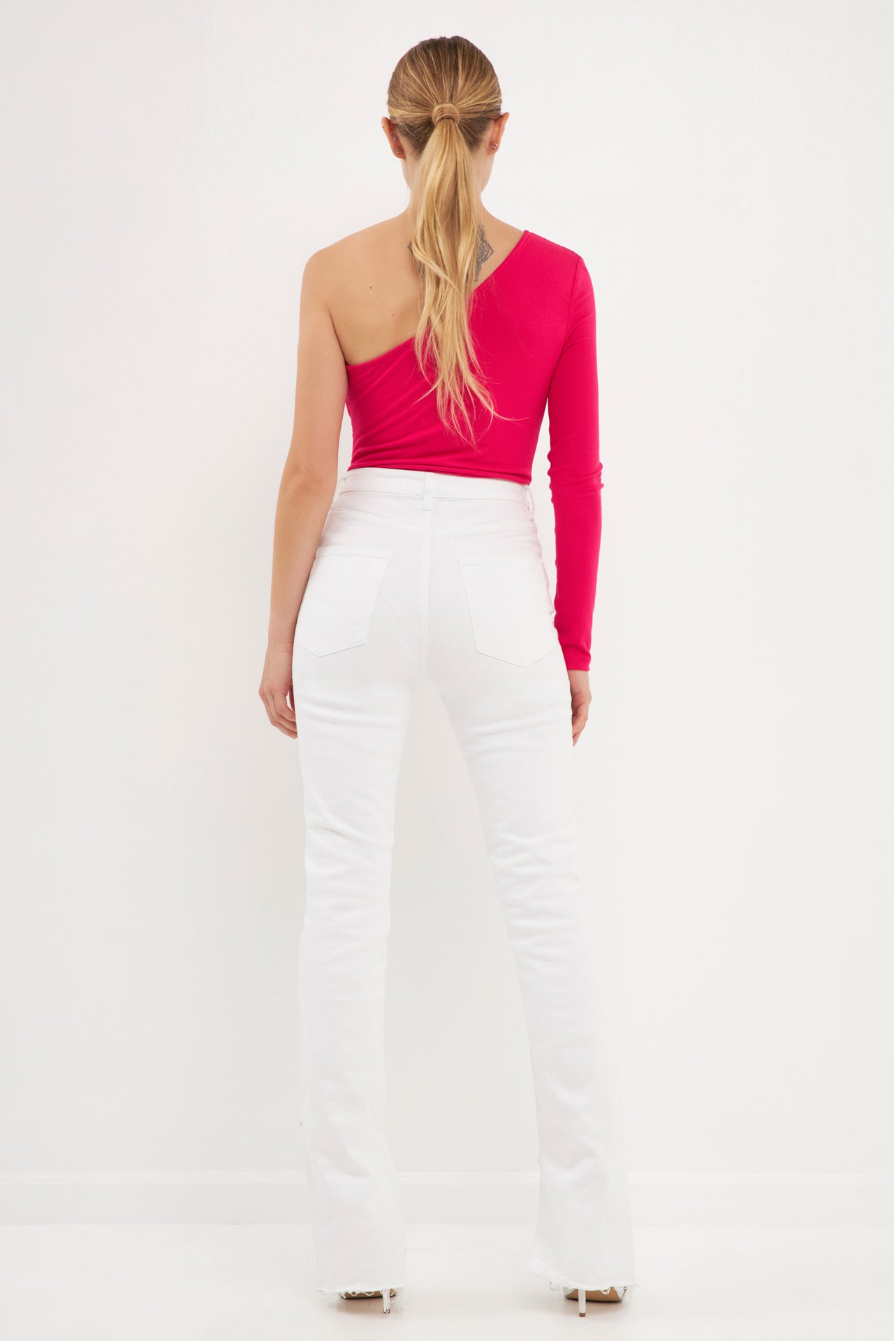 ENDLESS ROSE - One Shoulder Knit Bodysuit - TOPS available at Objectrare