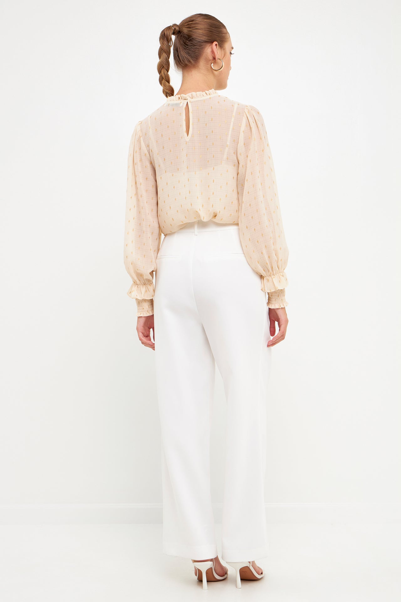 ENDLESS ROSE - Gold Foil Polka Dot Blouse - TOPS available at Objectrare