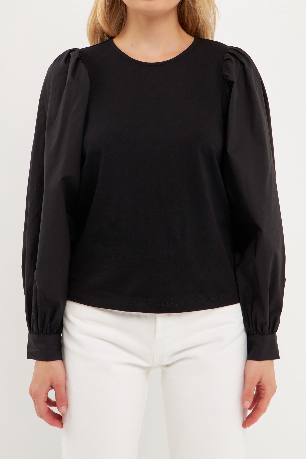 ENGLISH FACTORY - Long-Sleeve Mixed Media Top - TOPS available at Objectrare