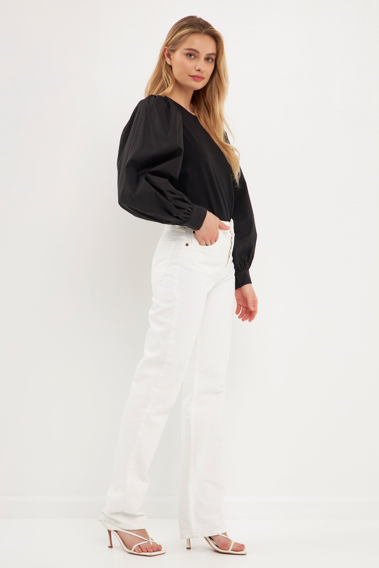 ENGLISH FACTORY - Long-Sleeve Mixed Media Top - TOPS available at Objectrare