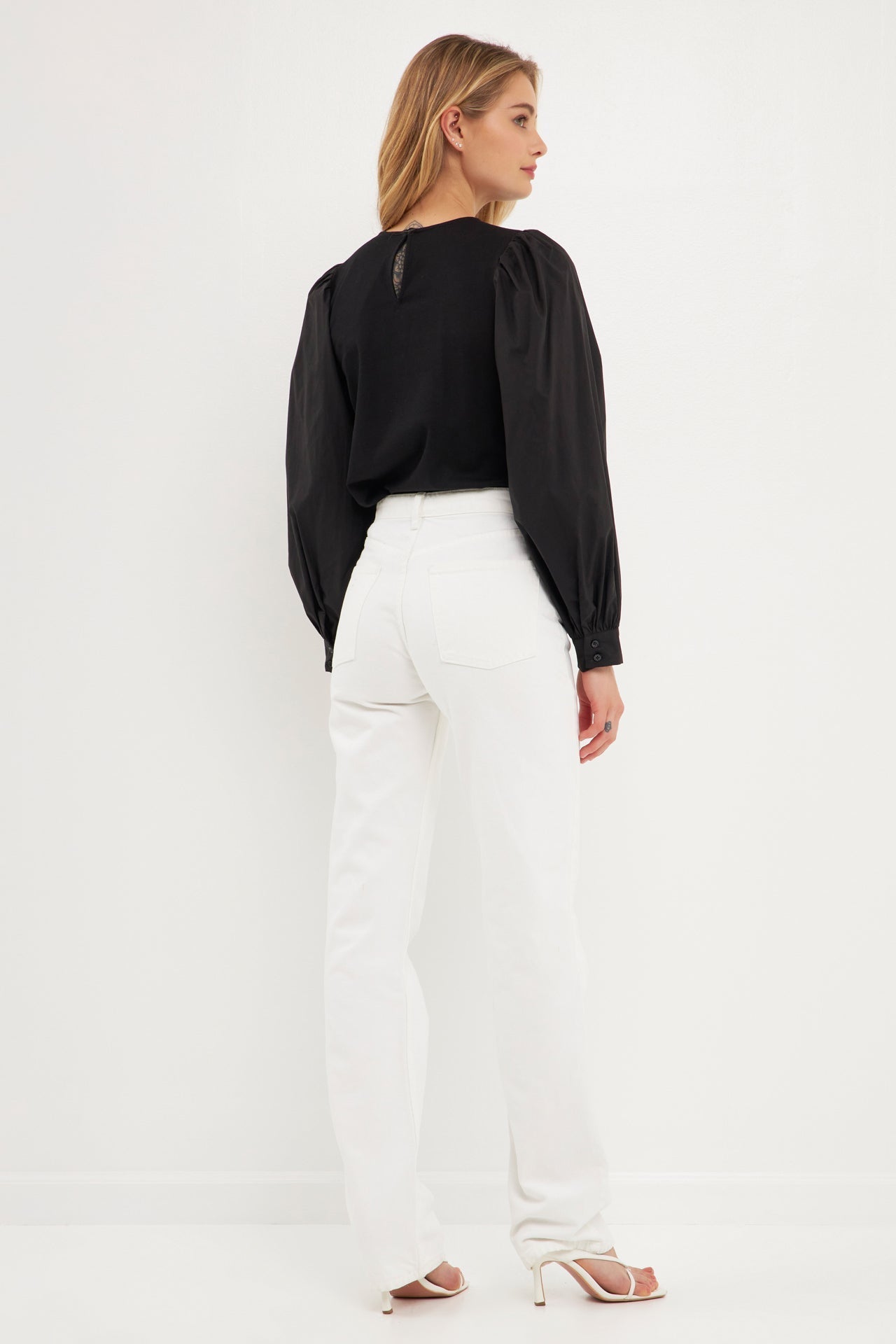 ENGLISH FACTORY - Long-Sleeve Mixed Media Top - TOPS available at Objectrare