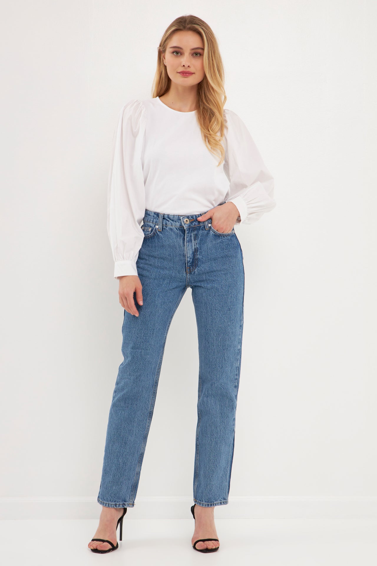 ENGLISH FACTORY - Long-Sleeve Mixed Media Top - TOPS available at Objectrare
