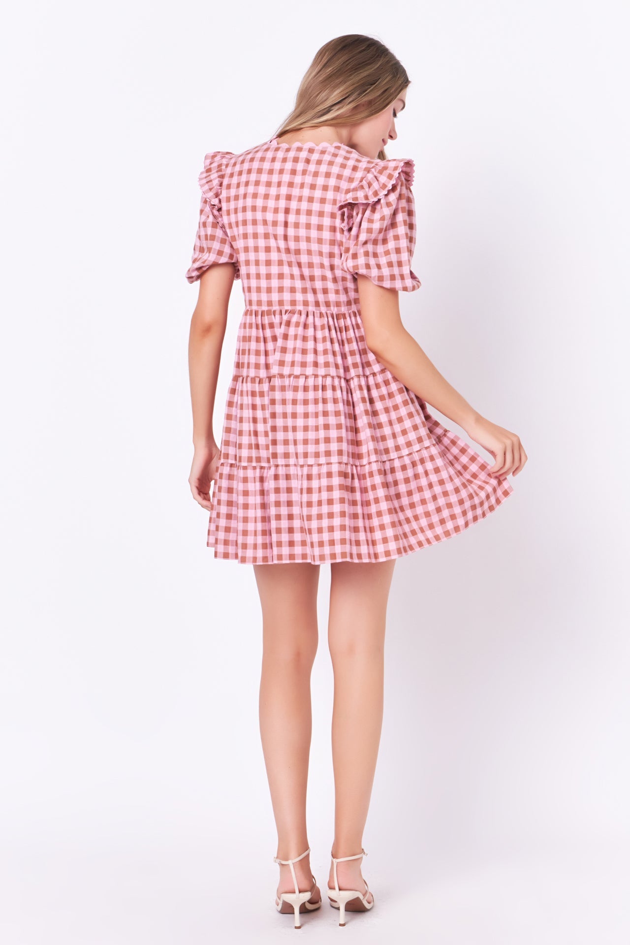ENGLISH FACTORY - English Factory - Rickrack Trim Edge Check Mini Dress - DRESSES available at Objectrare