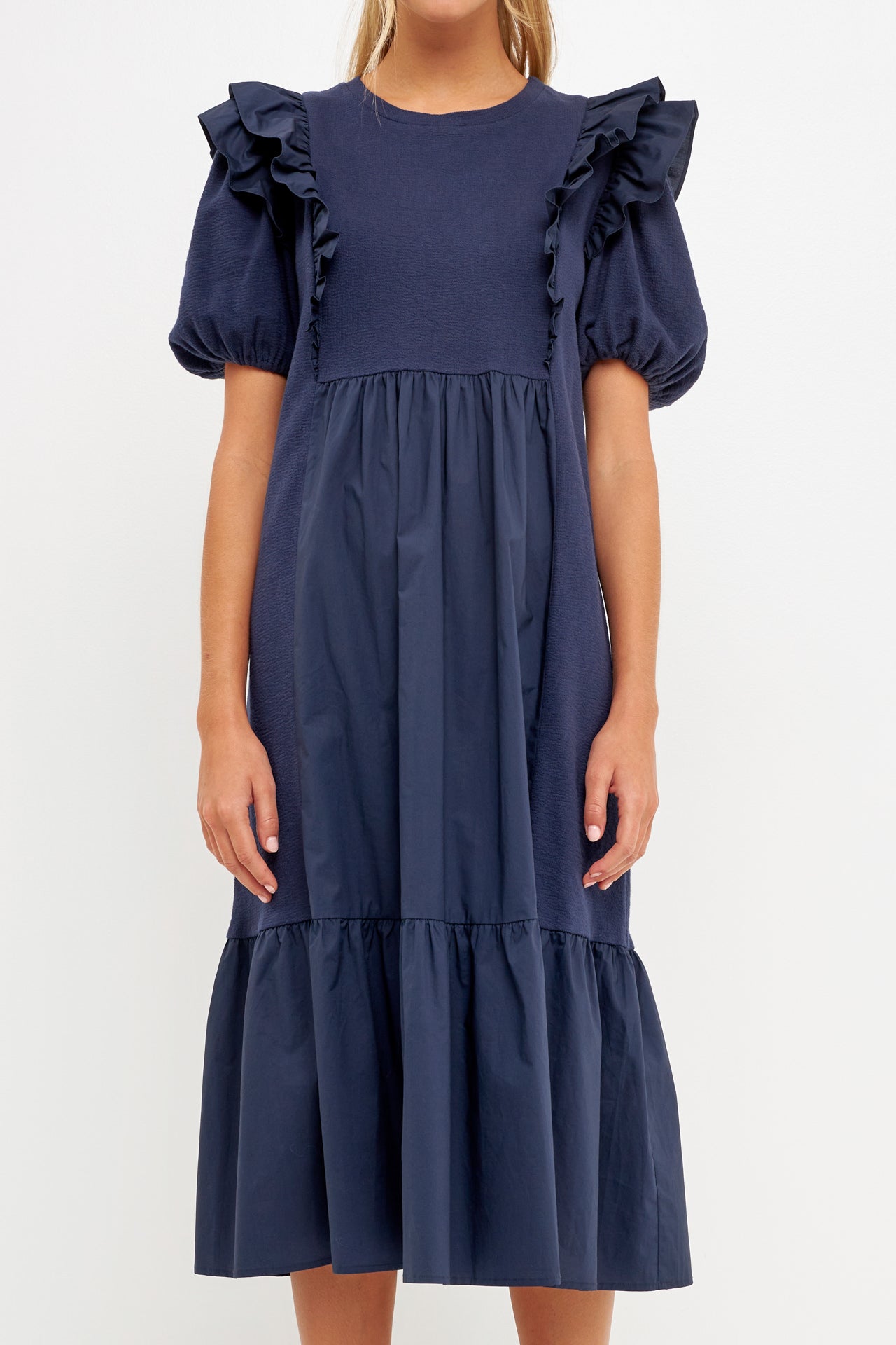 ENGLISH FACTORY - Mixed Media Midi Dress - DRESSES available at Objectrare