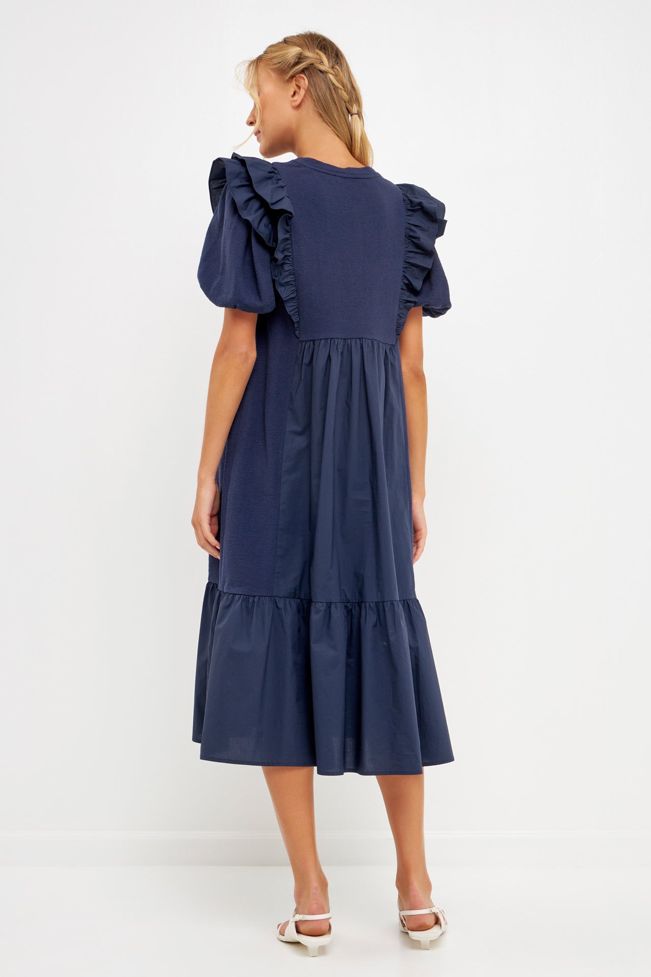 ENGLISH FACTORY - Mixed Media Midi Dress - DRESSES available at Objectrare