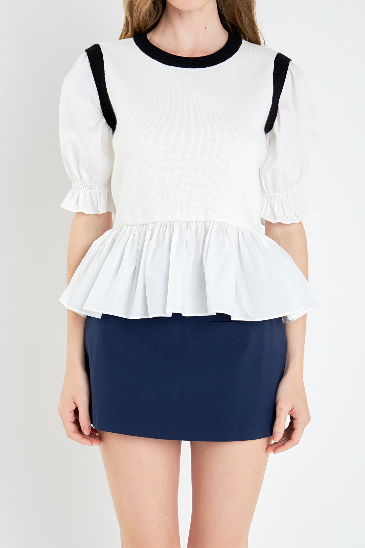 ENGLISH FACTORY - Layered Mixed Media Top - TOPS available at Objectrare