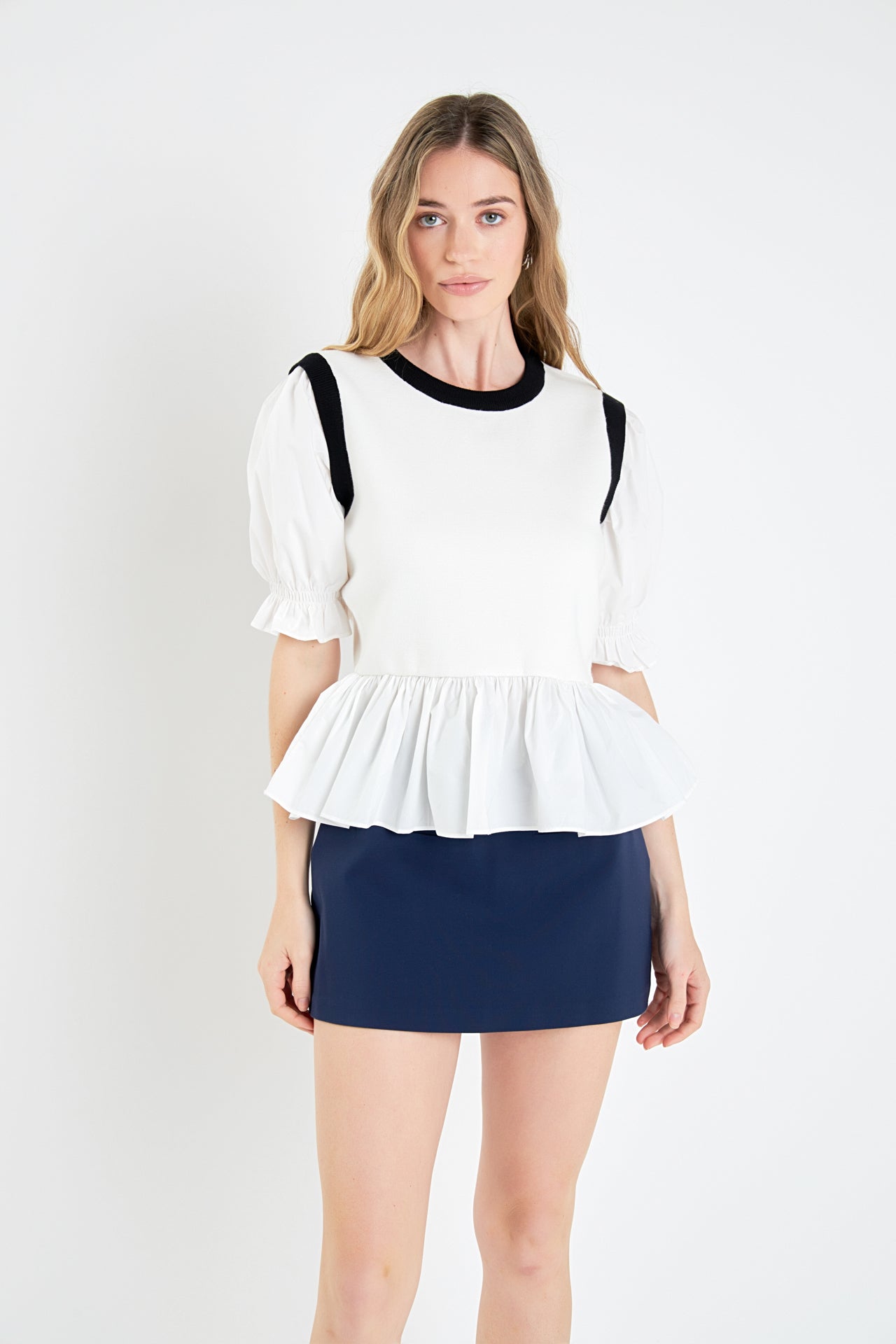 ENGLISH FACTORY - Layered Mixed Media Top - TOPS available at Objectrare