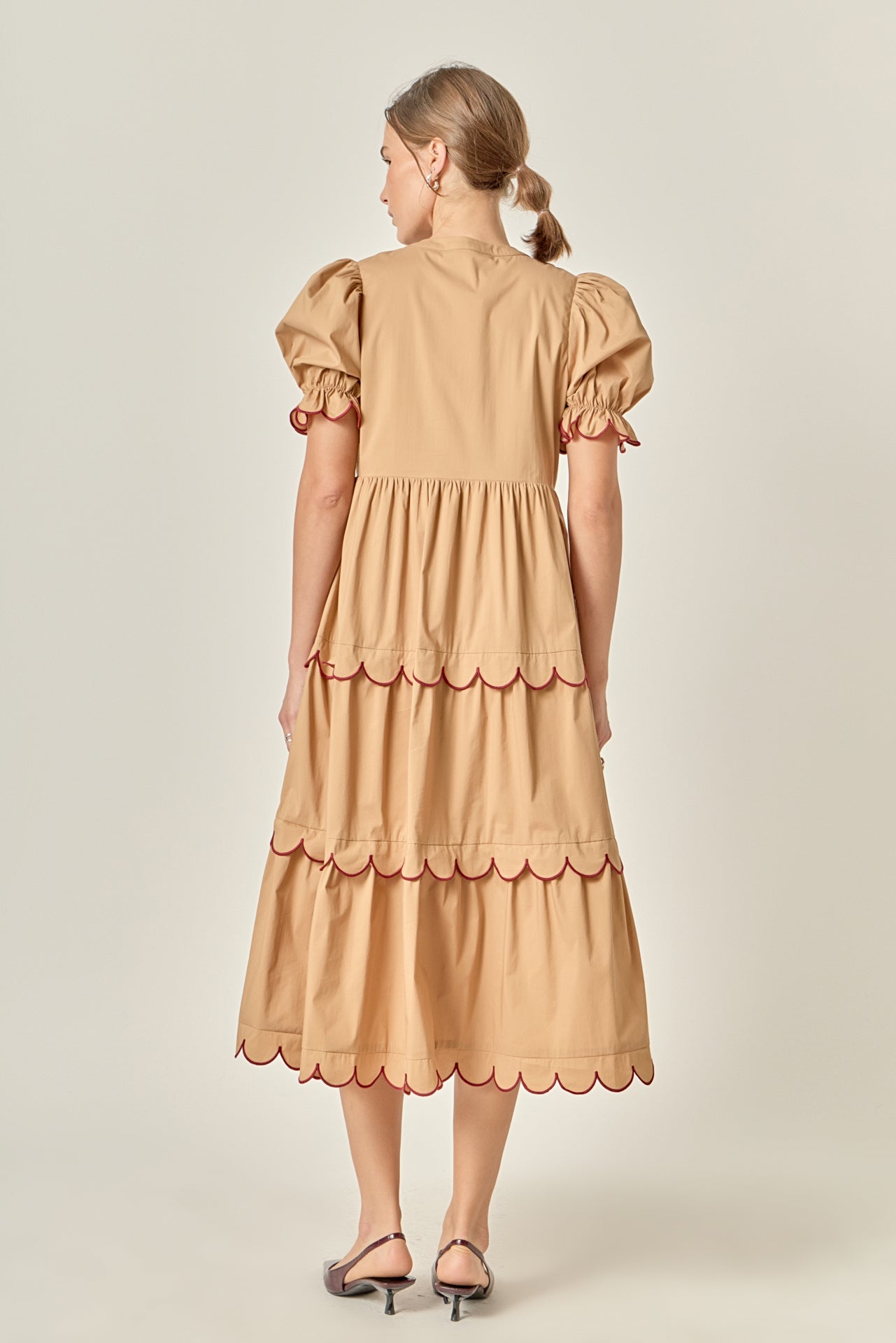 ENGLISH FACTORY - Scalloped Edge Midi Dress - DRESSES available at Objectrare