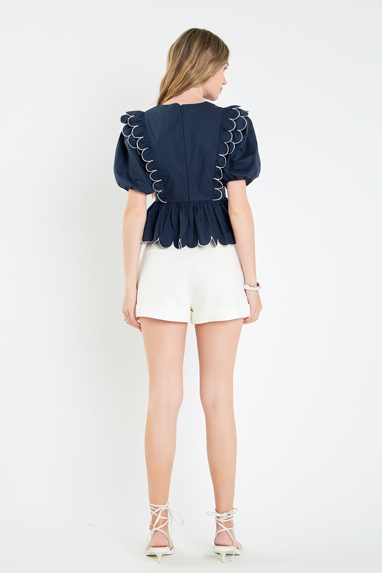 ENGLISH FACTORY - Contrast Scallop Edge Top - TOPS available at Objectrare