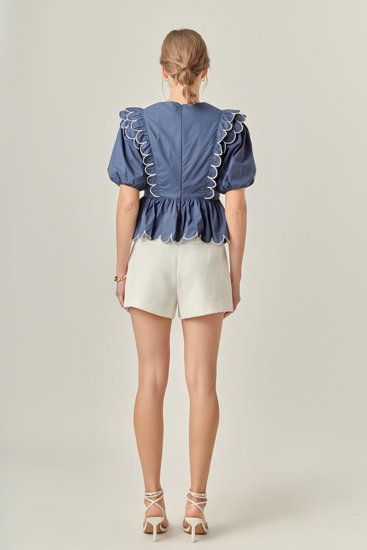 ENGLISH FACTORY - Contrast Scallop Edge Top - TOPS available at Objectrare