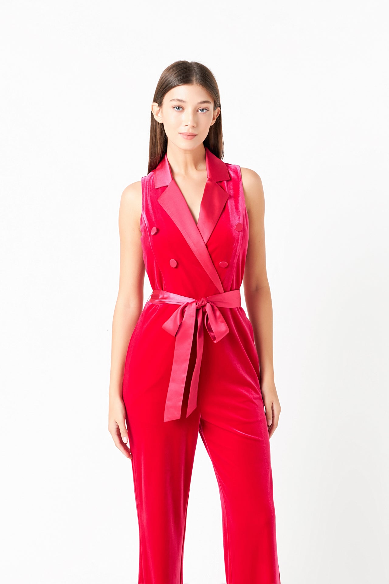 ENDLESS ROSE - Sleeveless Velvet Jumpsuit - JUMPSUITS available at Objectrare
