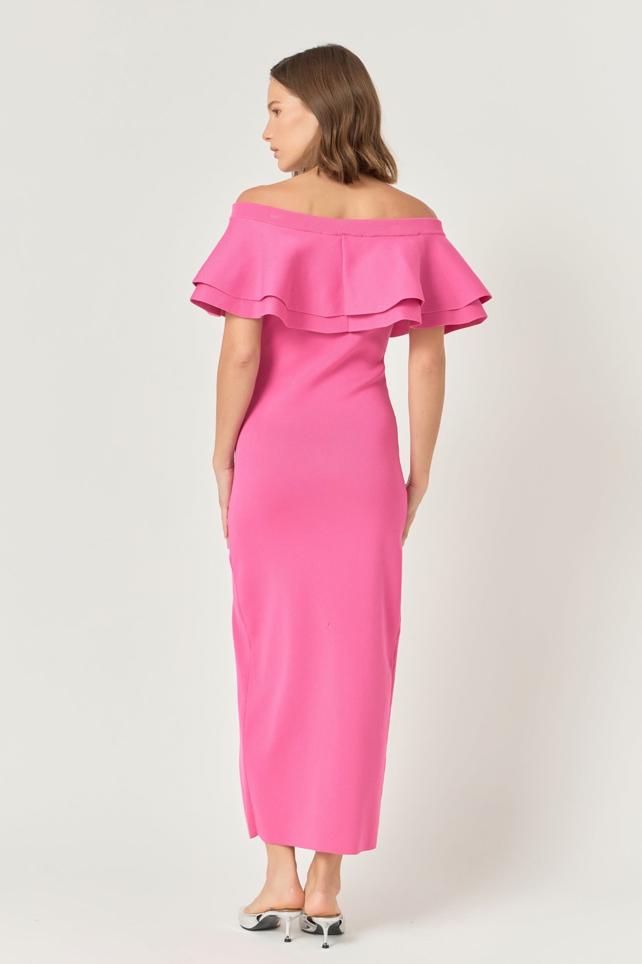 ENDLESS ROSE - Off the Shoulder Ruffle Maxi Dress - DRESSES available at Objectrare