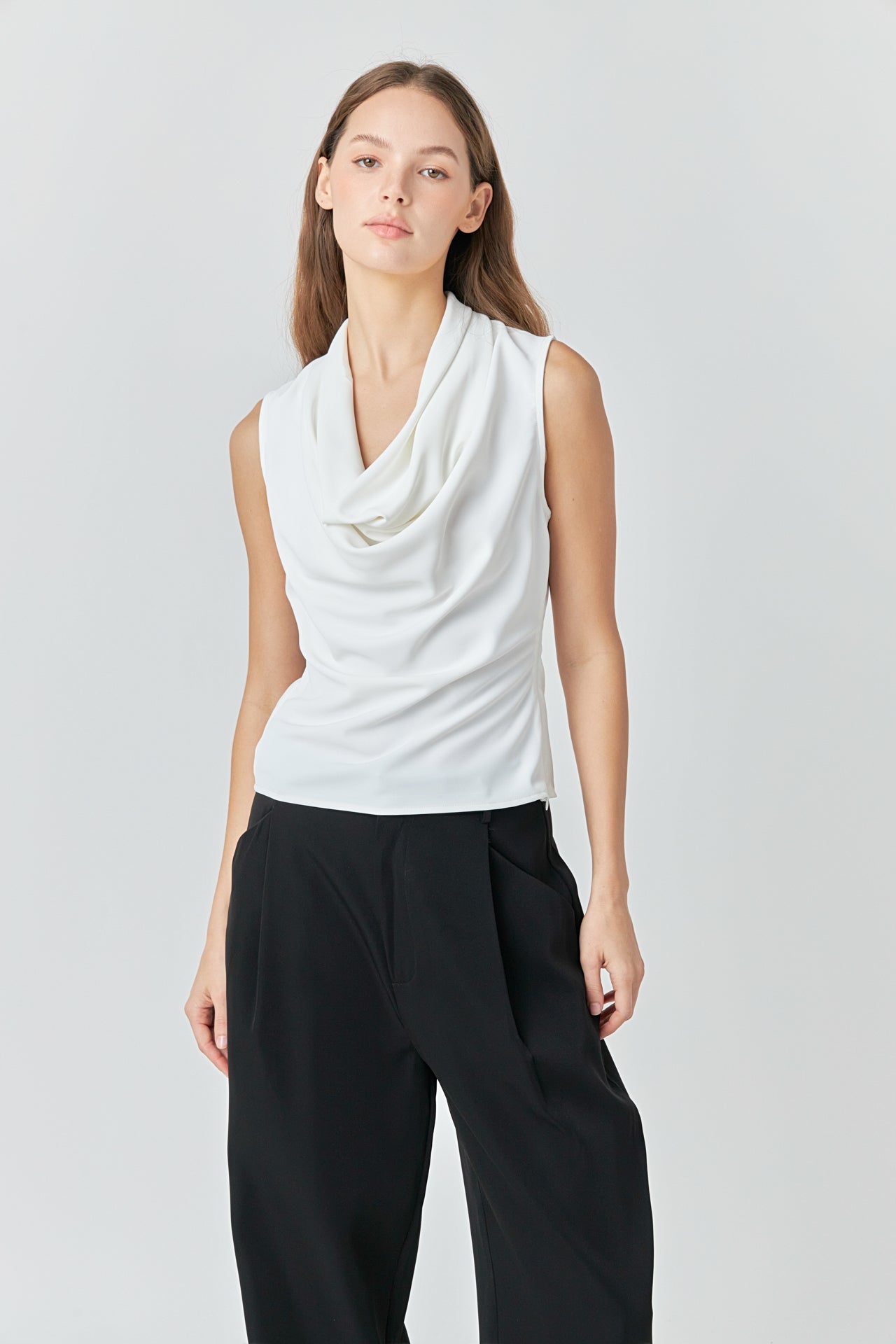 ENDLESS ROSE - Flowy Neckline Sleeveless Top - TOPS available at Objectrare