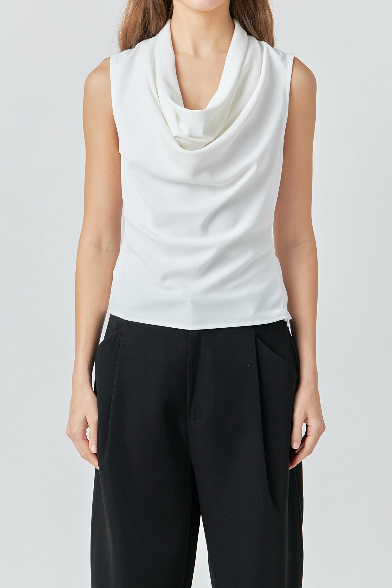 ENDLESS ROSE - Flowy Neckline Sleeveless Top - TOPS available at Objectrare