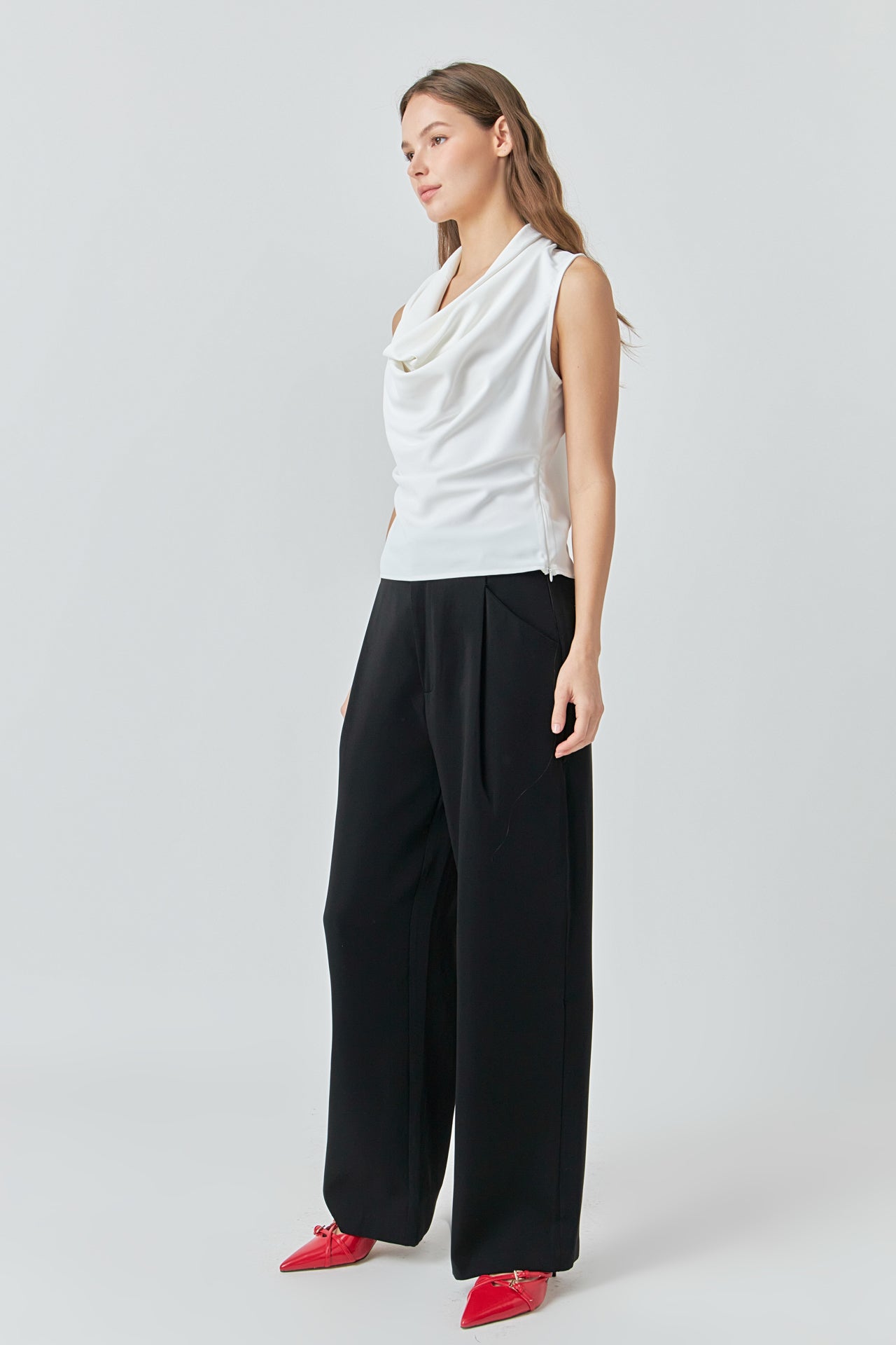 ENDLESS ROSE - Flowy Neckline Sleeveless Top - TOPS available at Objectrare