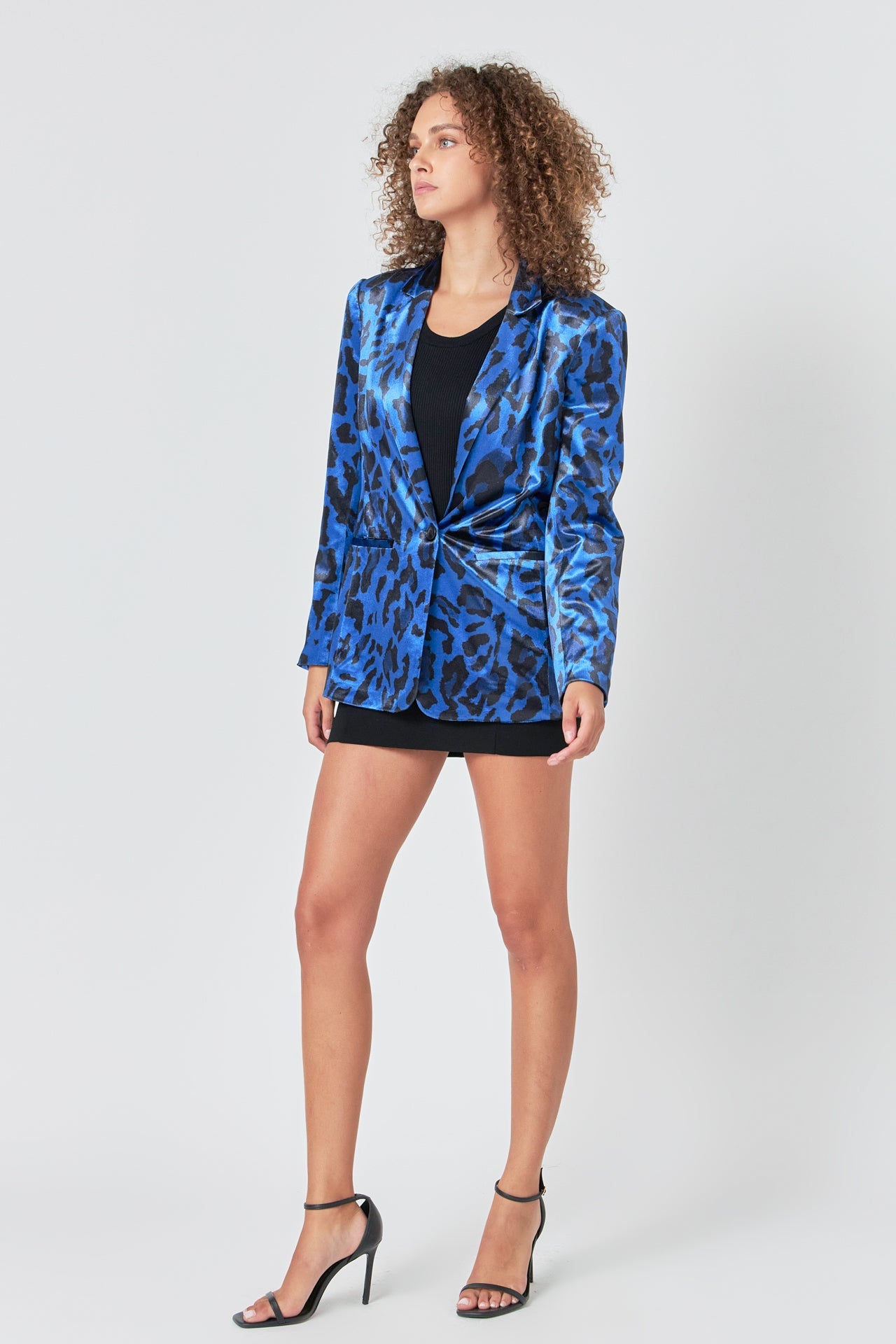 ENDLESS ROSE - Animal Print Velvet Blazer - BLAZERS available at Objectrare