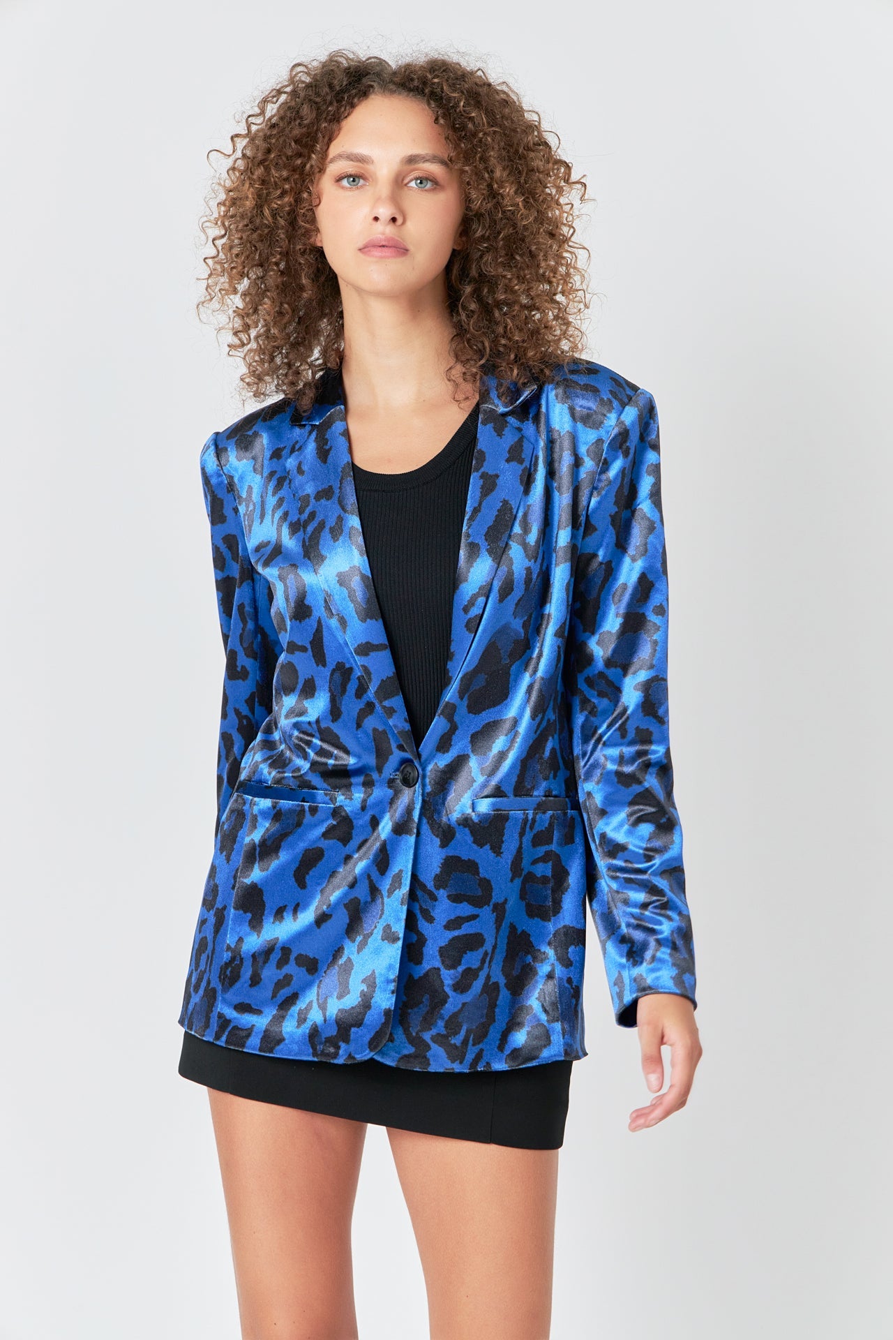 ENDLESS ROSE - Animal Print Velvet Blazer - BLAZERS available at Objectrare