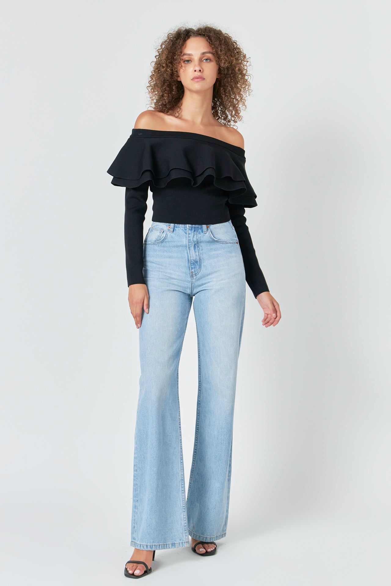 ENDLESS ROSE - Off-The-Shoulder Knit Top - TOPS available at Objectrare