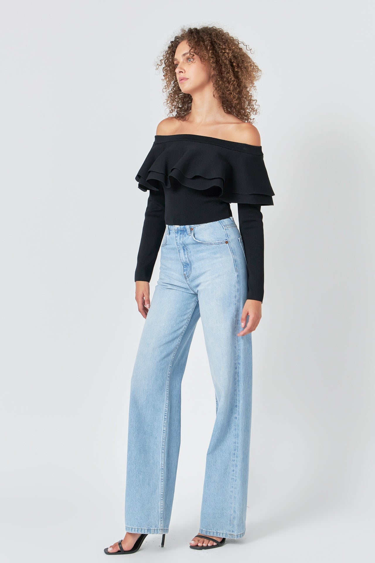 ENDLESS ROSE - Off-The-Shoulder Knit Top - TOPS available at Objectrare