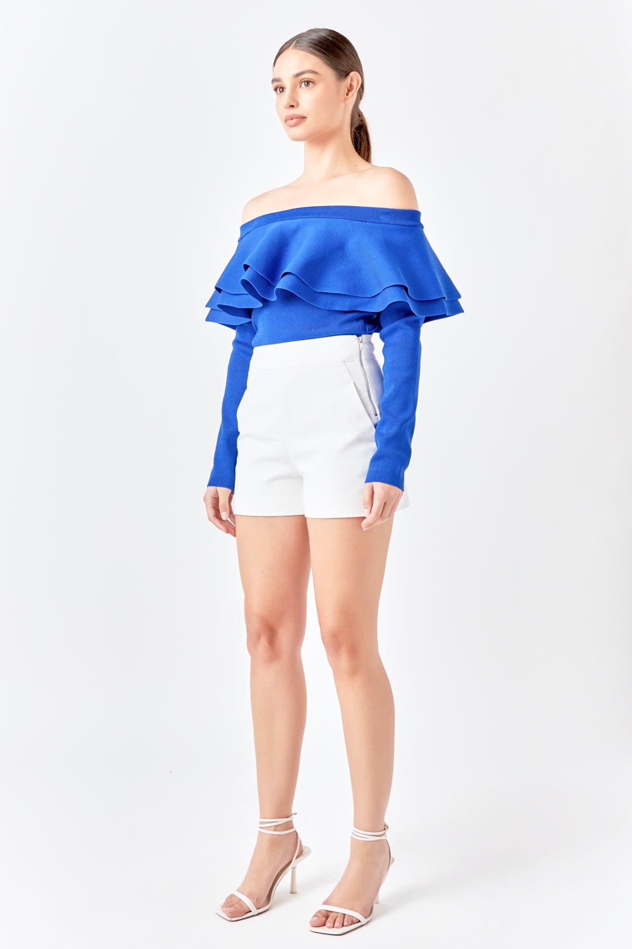 ENDLESS ROSE - Off-The-Shoulder Knit Top - TOPS available at Objectrare
