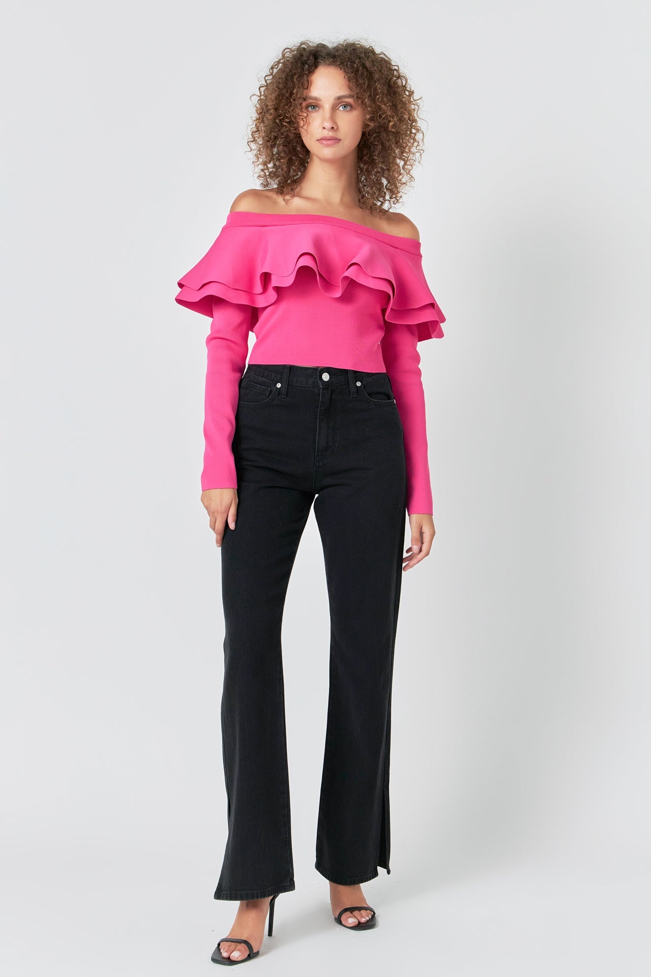 ENDLESS ROSE - Off-The-Shoulder Knit Top - TOPS available at Objectrare