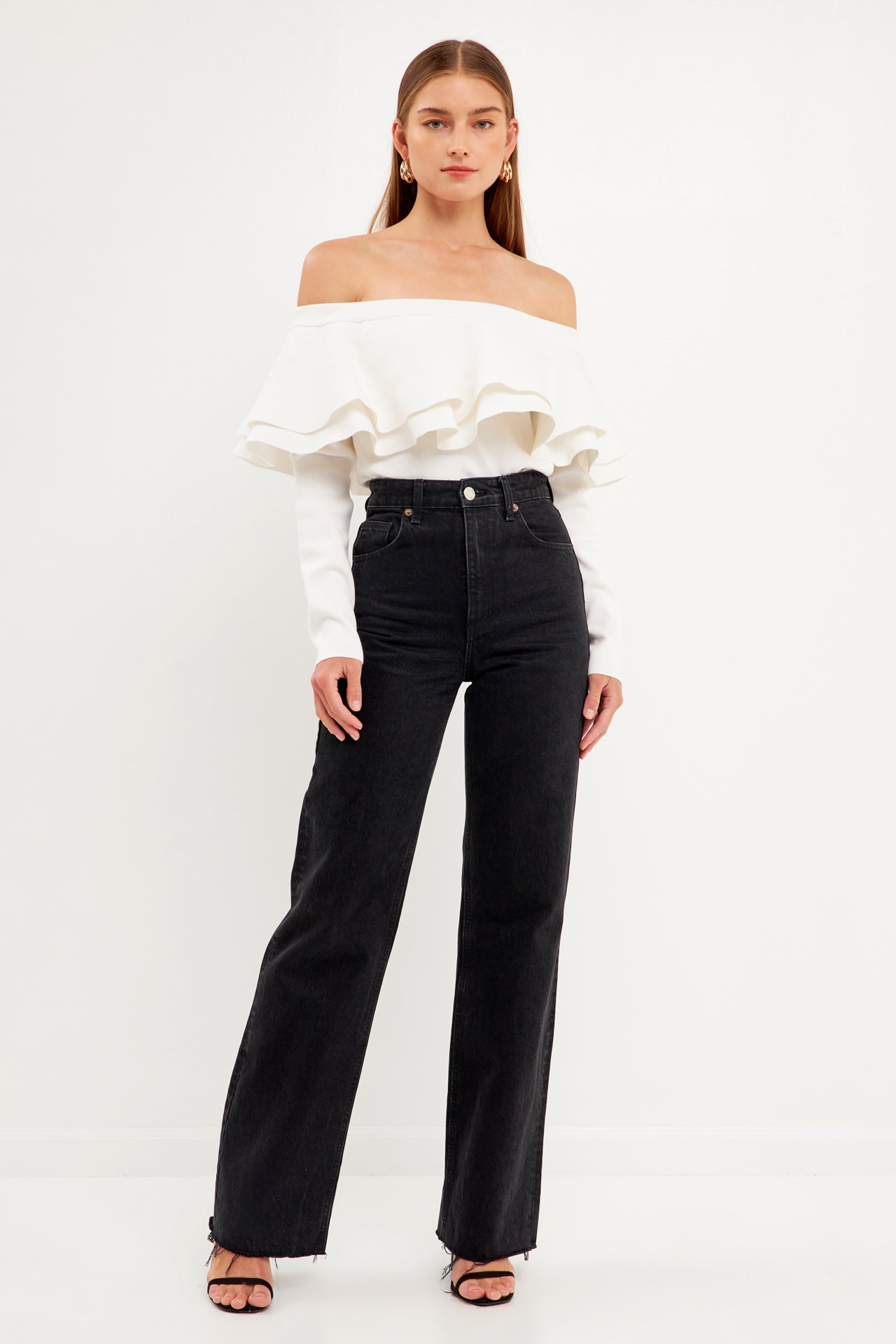 ENDLESS ROSE - Off-The-Shoulder Knit Top - TOPS available at Objectrare
