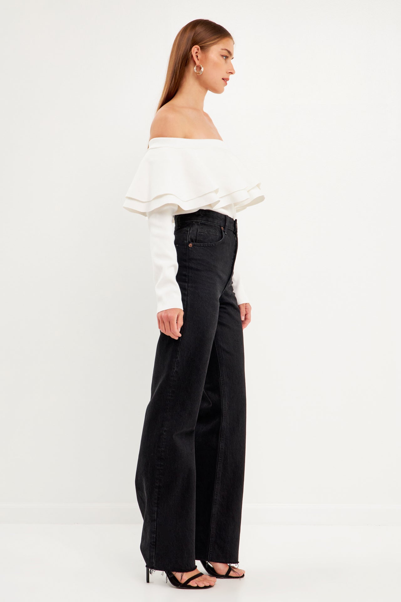 ENDLESS ROSE - Off-The-Shoulder Knit Top - TOPS available at Objectrare